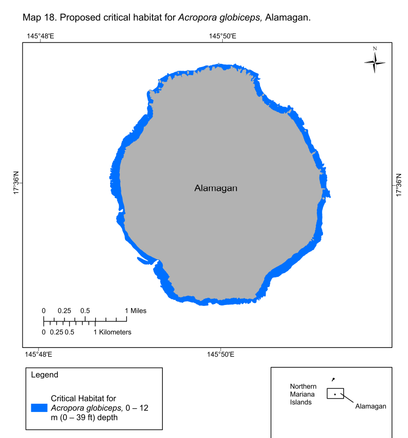 The areas in blue are NOAA's proposed sites of critical habitat designation.  