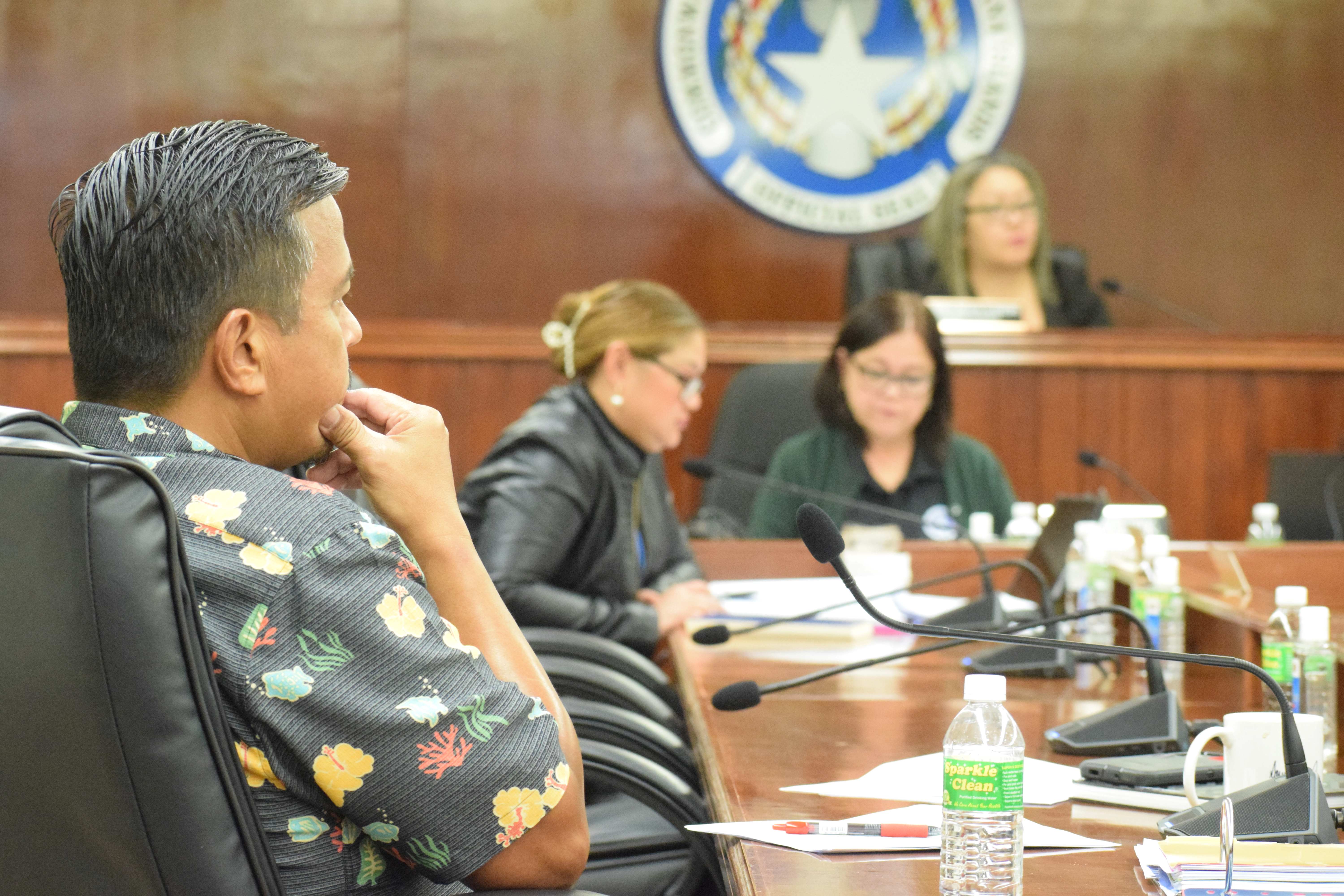 Sen. Jude U. Hofschneider, left, delivers his comments on H.B. 23-95 during a Senate session on Tuesday.