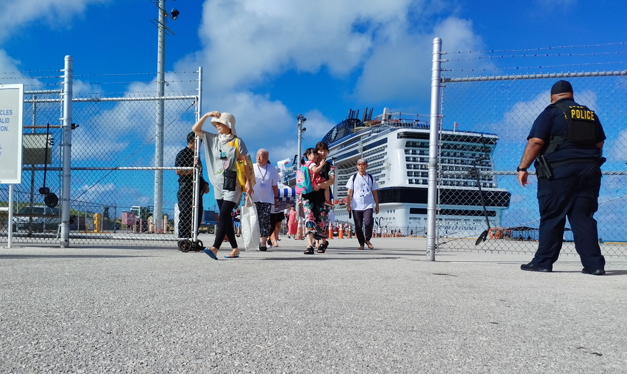 The passengers of MSC Bellisima began disembarking at 8 a.m., Thursday. 