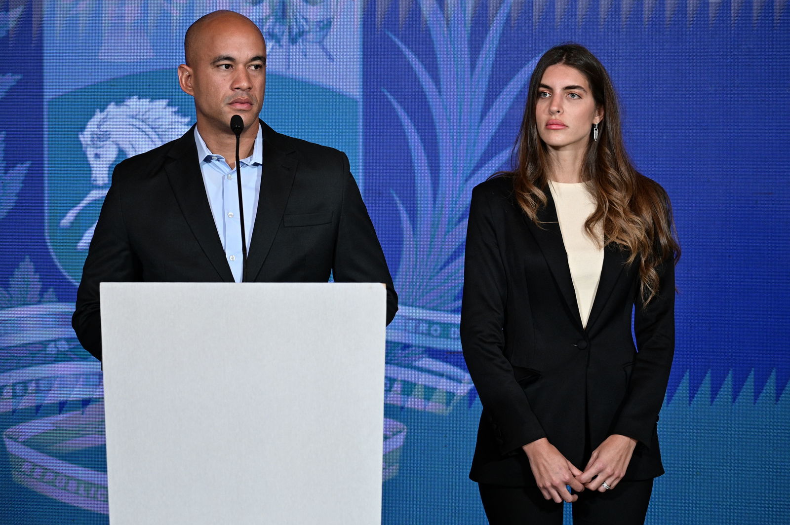Governor of Miranda state Hector Rodriguez addresses the media at the Federal Legislative Palace, in Caracas, Venezuela January 27, 2024. 