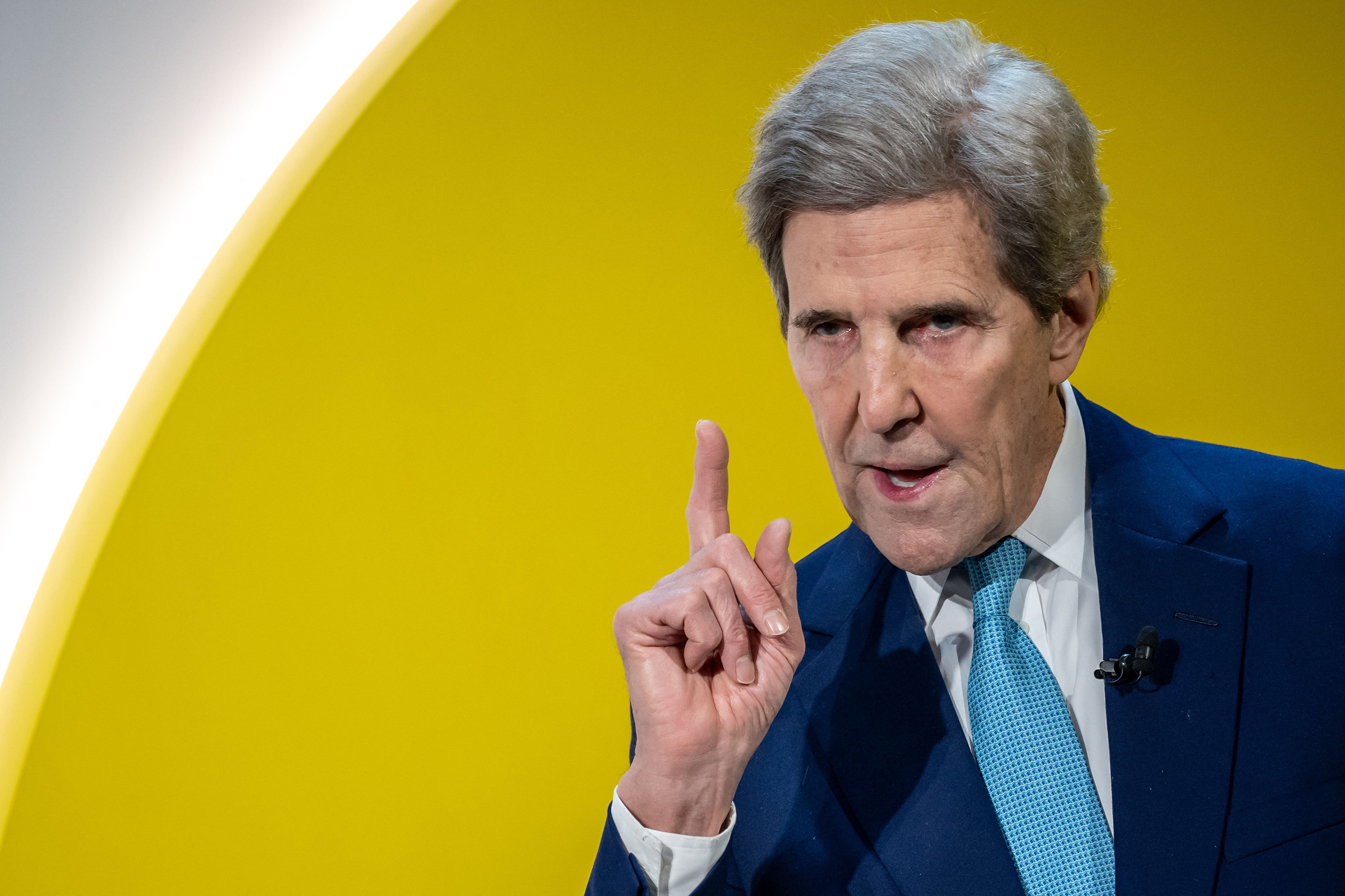John Kerry, the U.S. special envoy on climate, delivers a speech during the World Economic Forum annual meeting in Davos, Switzerland, on Jan. 17, 2023. 