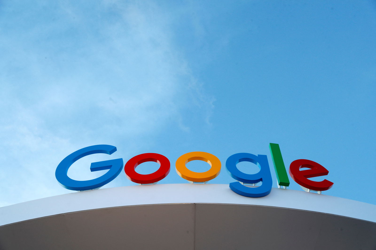 The Google logo is seen on the Google house at CES 2024, an annual consumer electronics trade show, in Las Vegas, Nevada, U.S. January 10, 2024. 
