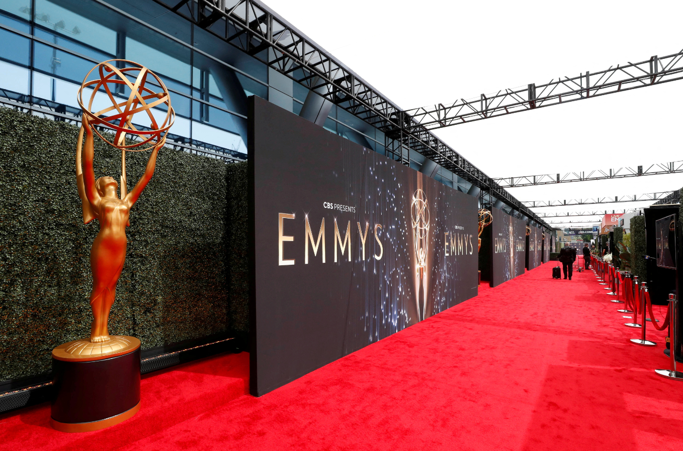 A general view shows the red carpet ahead of the 73rd Primetime Emmy Awards in Los Angeles, Sept. 19, 2021.