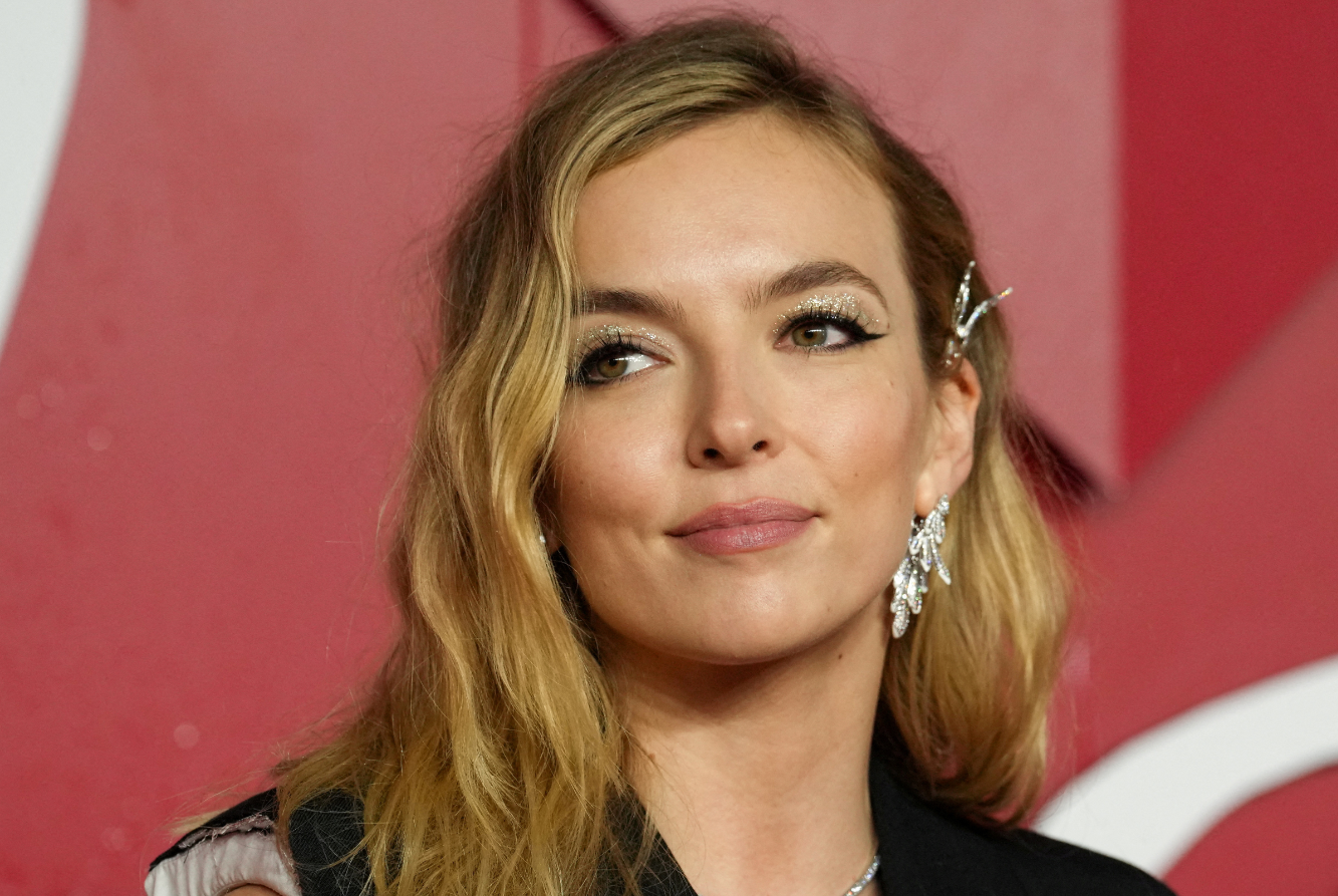 Jodie Comer poses on the red carpet of the annual Fashion Awards at the Royal Albert Hall in London, Britain, Dec. 4, 2023.