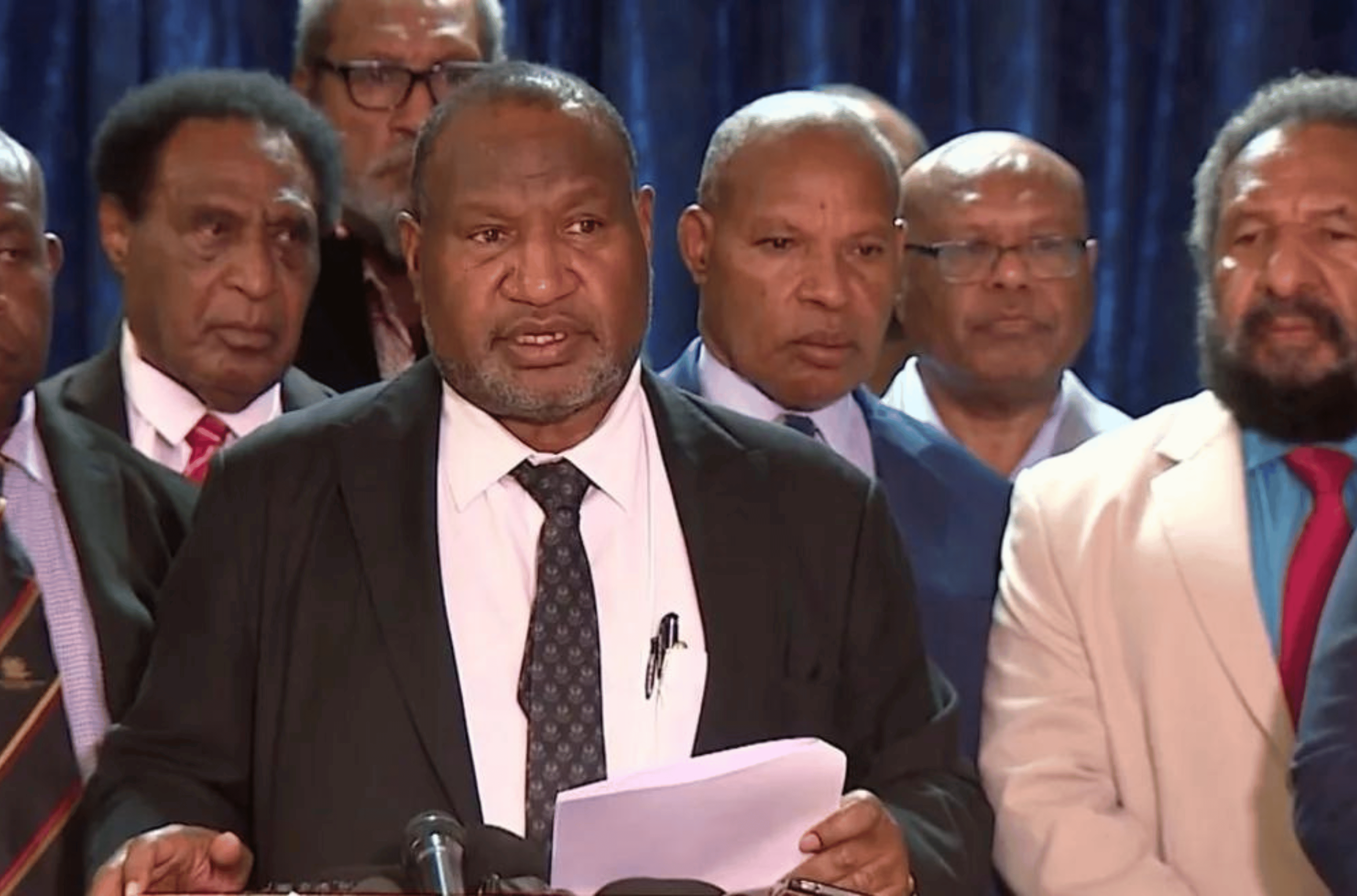 PNG Prime Minister James Marape and members of his Cabinet.