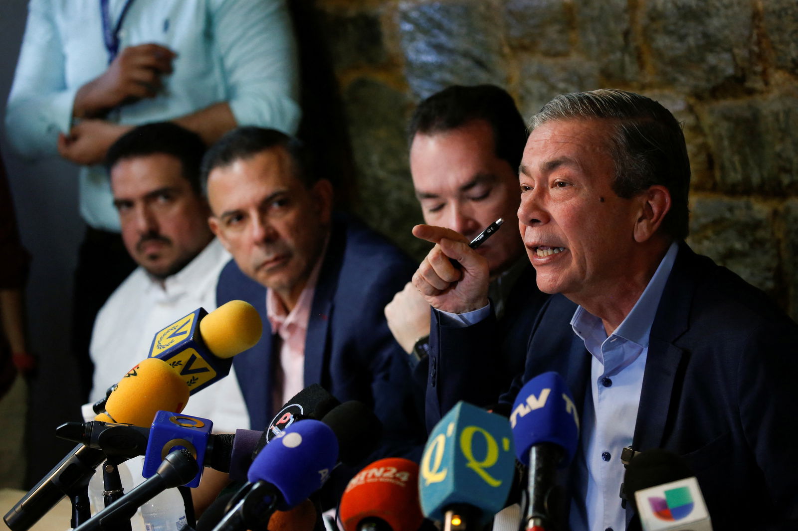 Gerardo Blyde Perez, head of the Venezuelan opposition's delegation, addresses the media in Caracas, Venezuela January 27, 2024. 