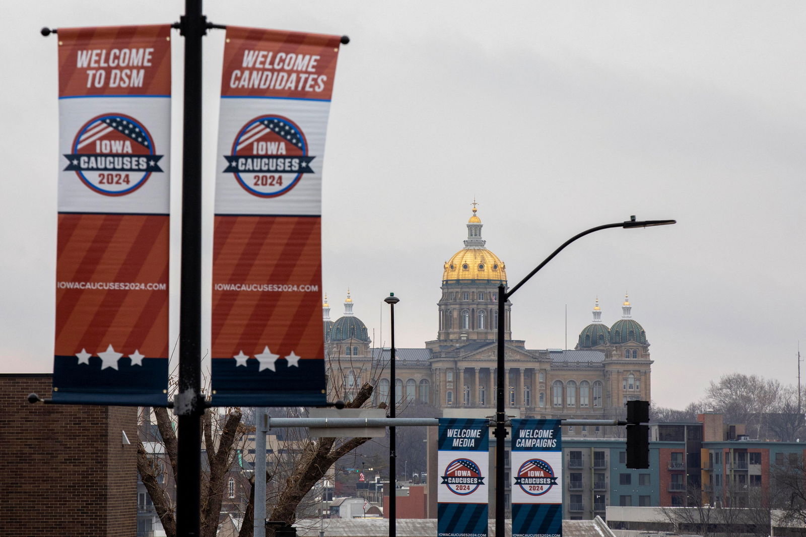 A view of the Iowa State Capitol building in Des Moines, Iowa, U.S. January 8, 2024. 