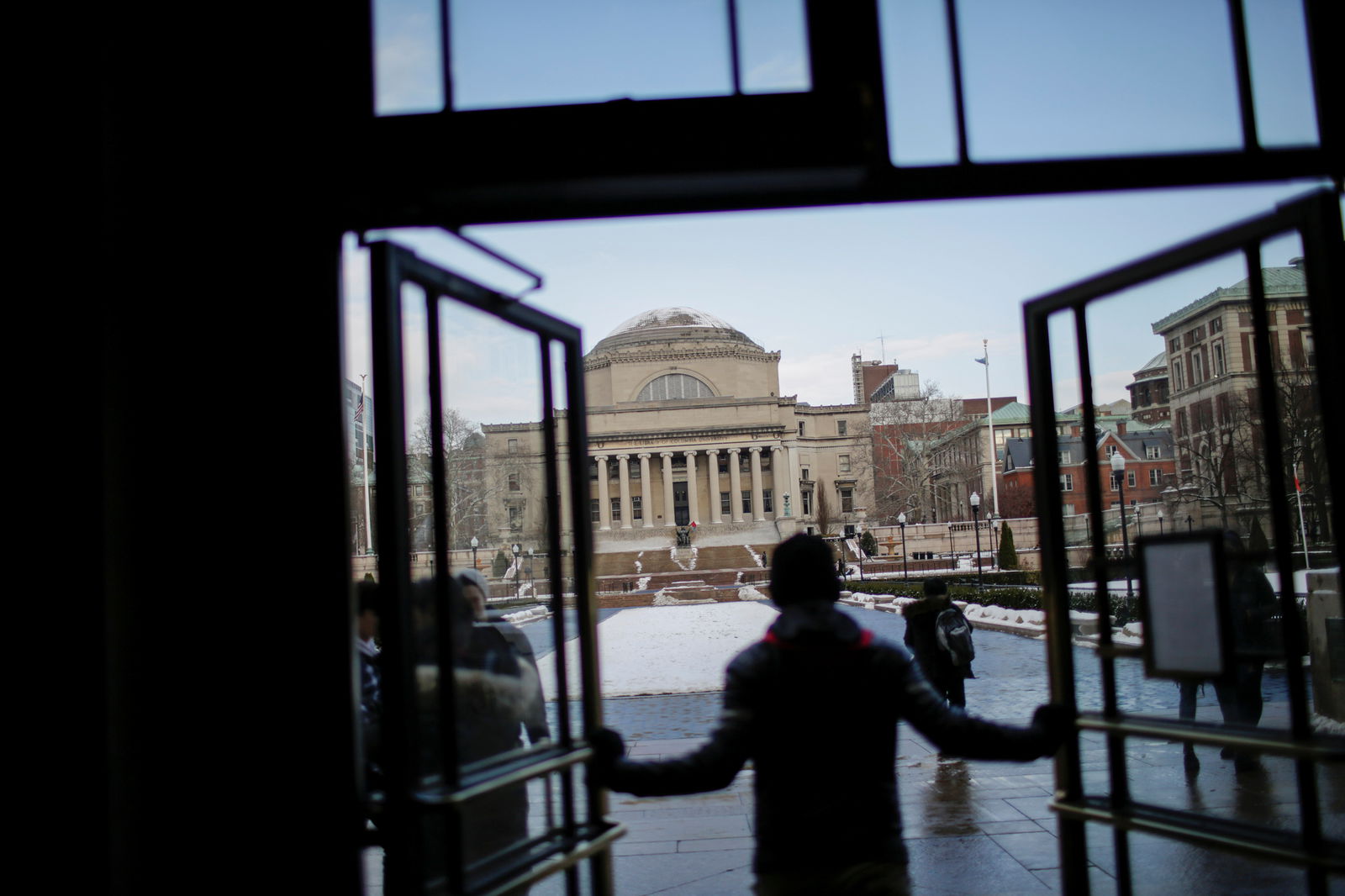 The Library of Columbia University is seen as students walk the campus in New York, U.S., December 16, 2017. 