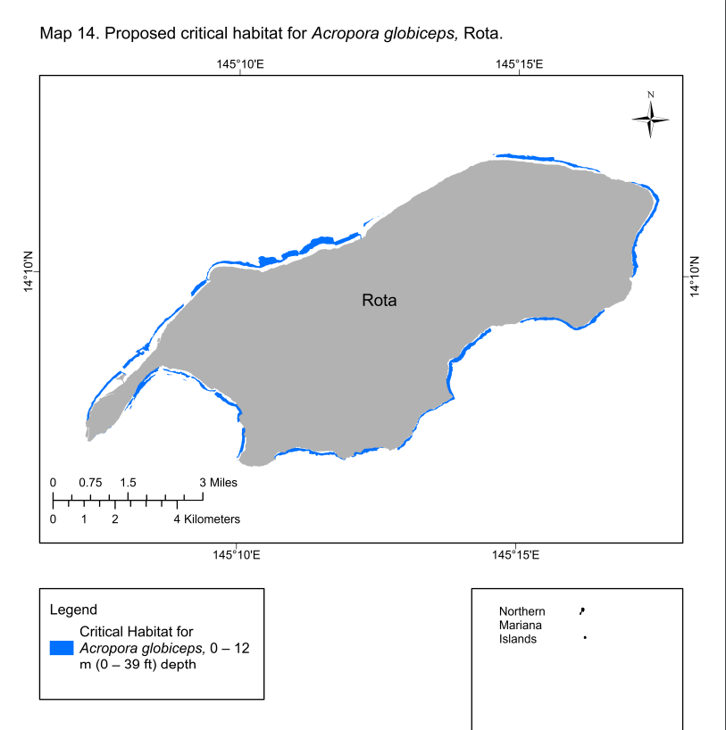 The areas in blue are NOAA's proposed sites of critical habitat designation.  