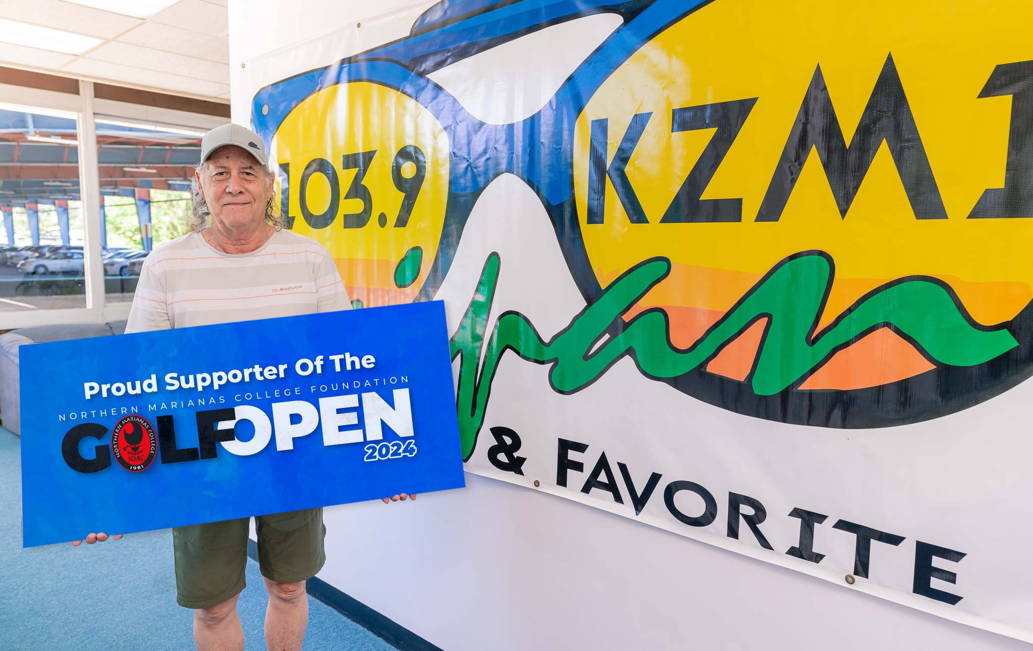 Radio Station KZMI 103.9 recently donated $10,000 worth of radio advertisements to the Northern Marianas College Foundation to help promote its upcoming Golf Open in March 2024. In photo is KZMI General Manager Bob Webb.