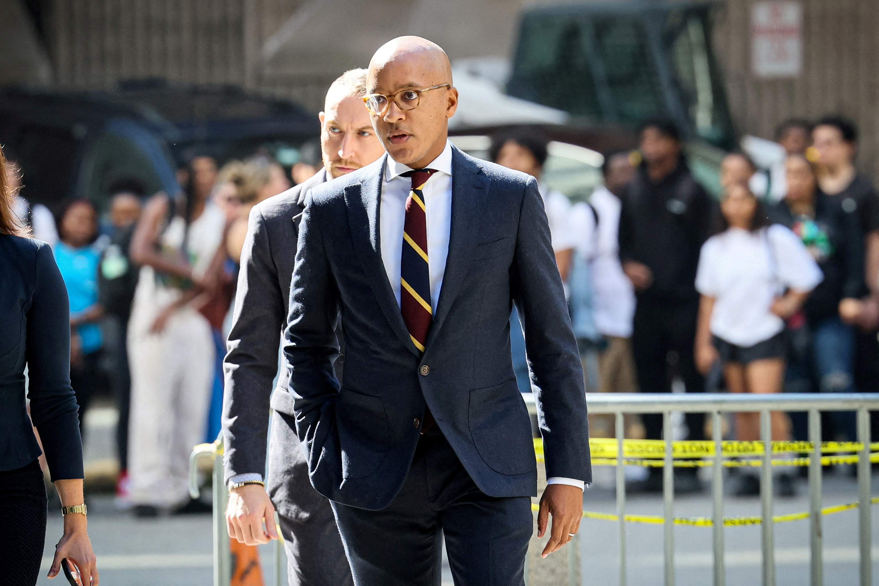 Damian Williams, U.S. Attorney for the Southern District of New York, arrives to attend the trail of former FTX Chief Executive Sam Bankman-Fried who is facing fraud charges over the collapse of the bankrupt cryptocurrency exchange, at Federal Court in New York City, U.S., October 4, 2023. 