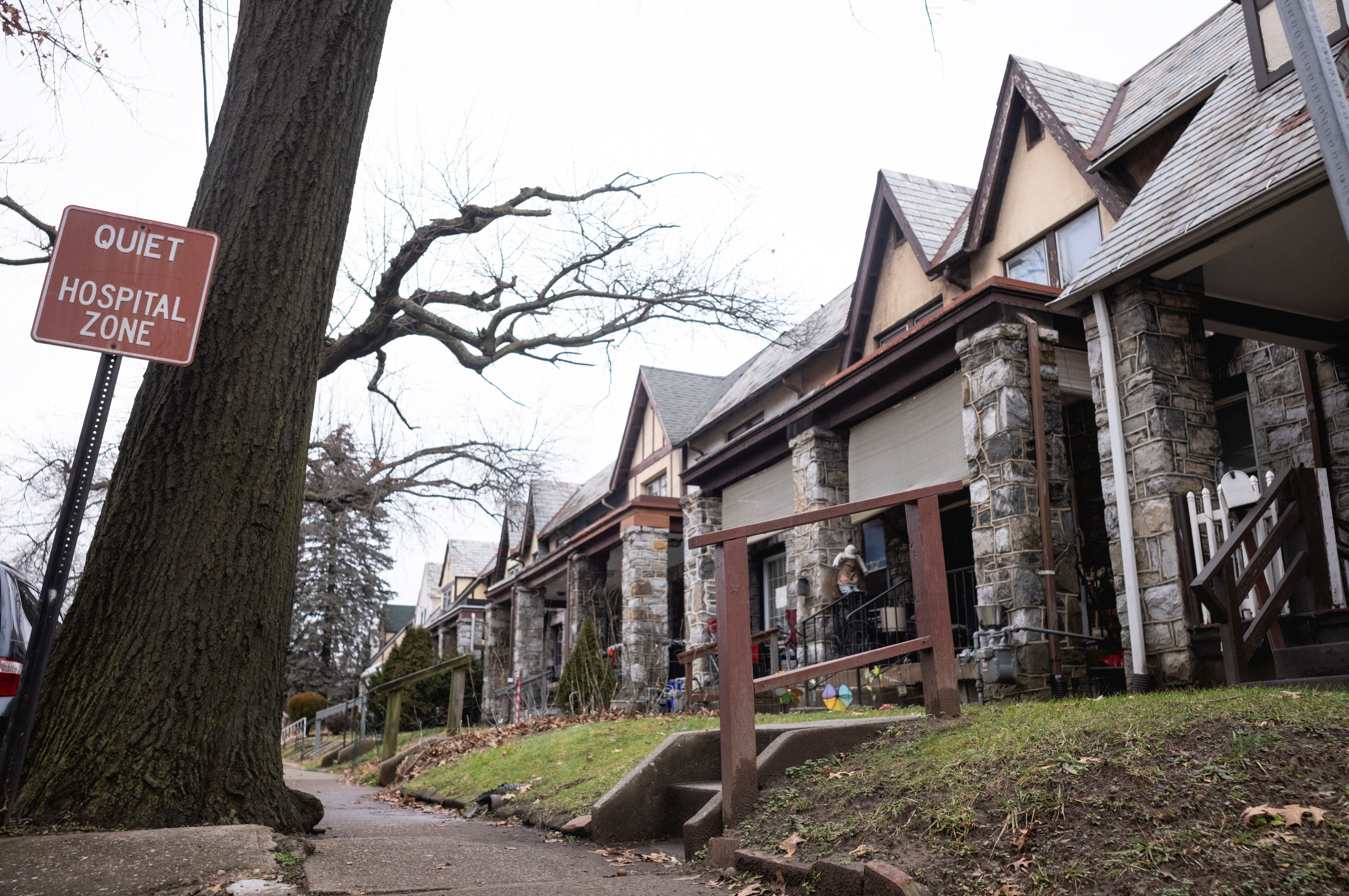 A view of the street outside of the home of Charla Plaines, a 66-year-old grandmother, in Harrisburg, Pennsylvania, U.S., December 28, 2023. 