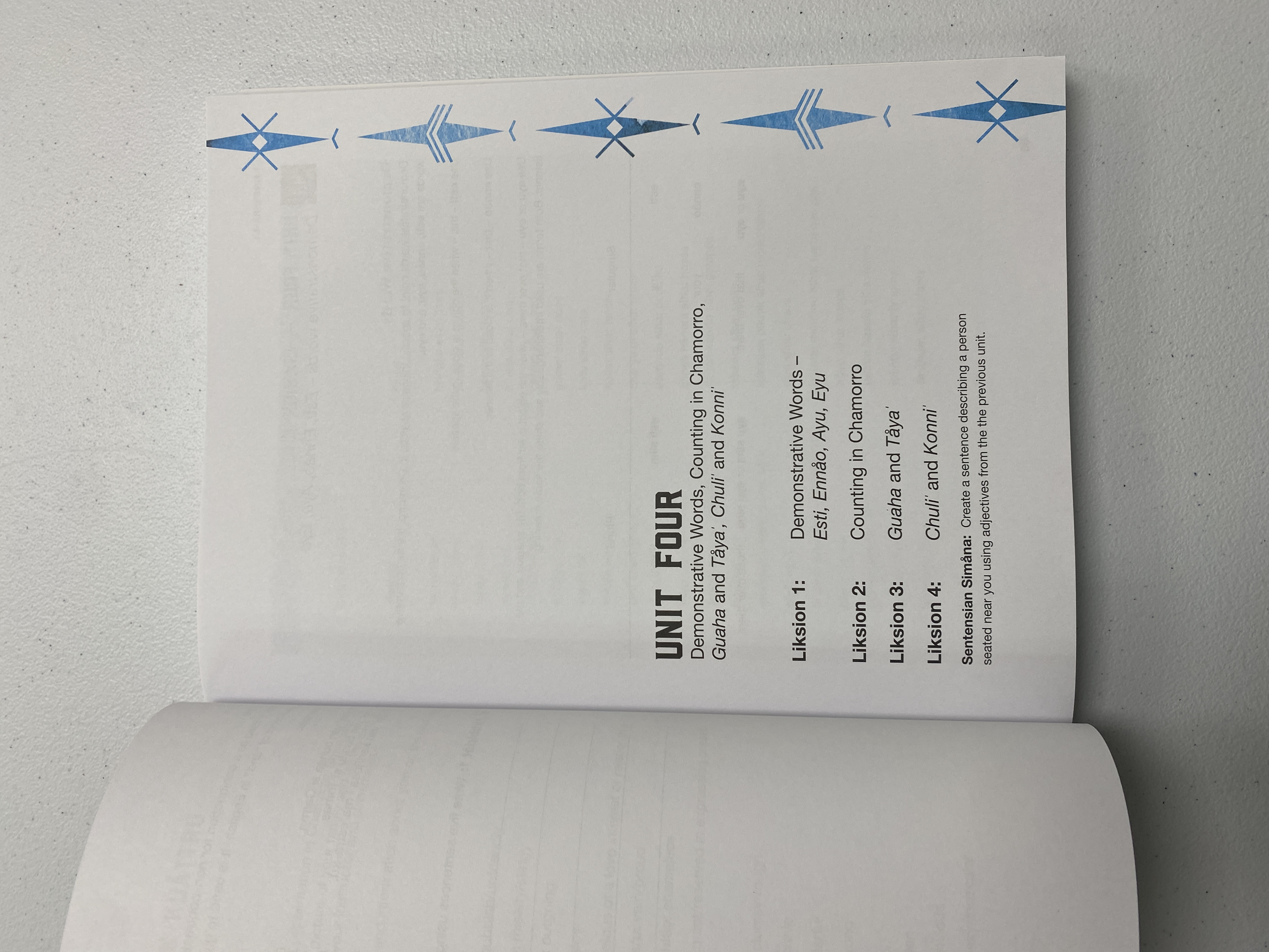 A glance inside the 450-page long “Finu' Chamorro,” which includes multiple teaching units, appendices, and two glossaries.