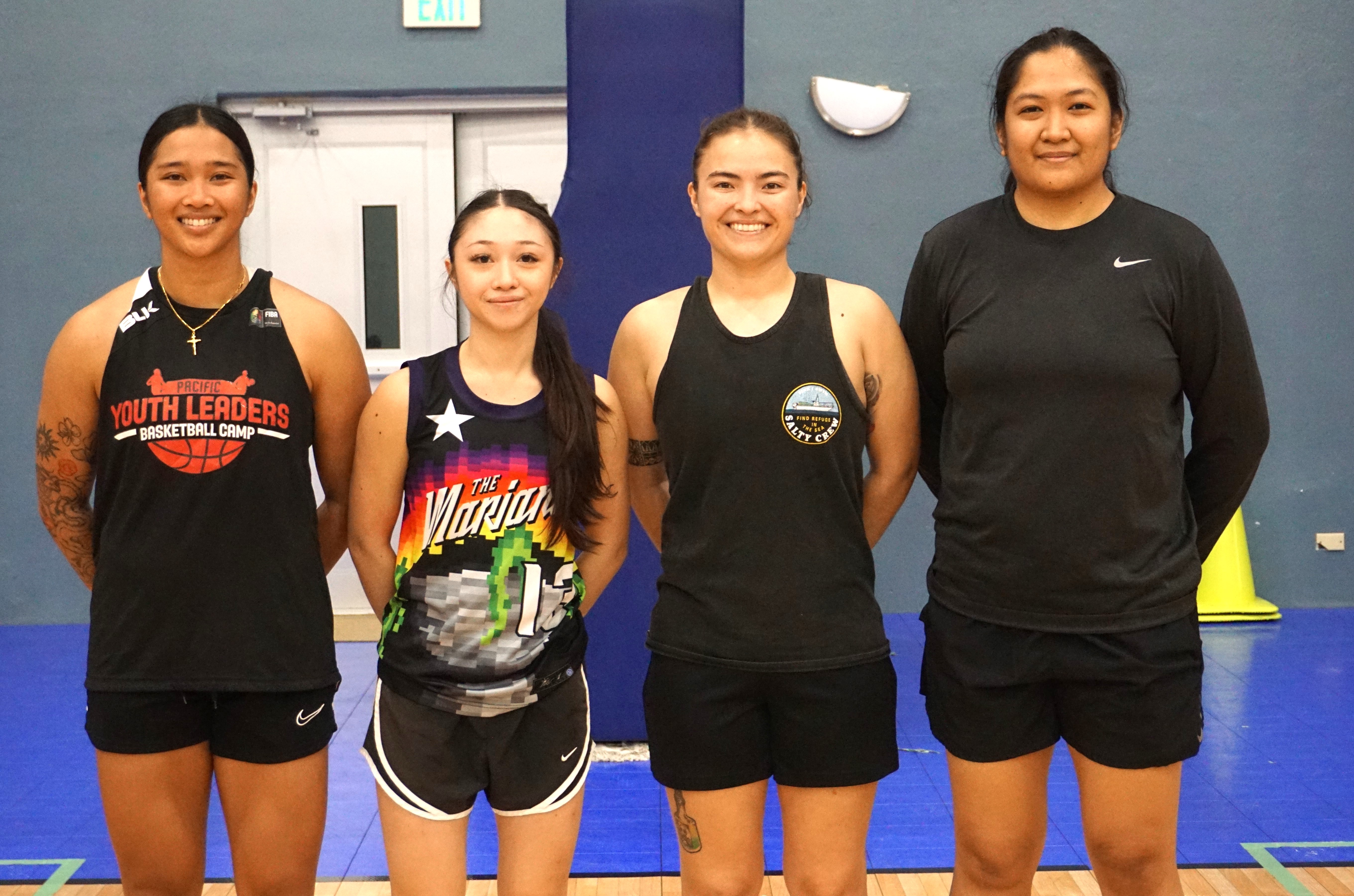 The Glaziers' Jan Travilla, Kaia Travilla, Mikki Kautz and Madi Alegre pose for a photo after winning the third tournament championship of the Marianas Arsenal 3x3 Series at the Ada gym on Saturday.
