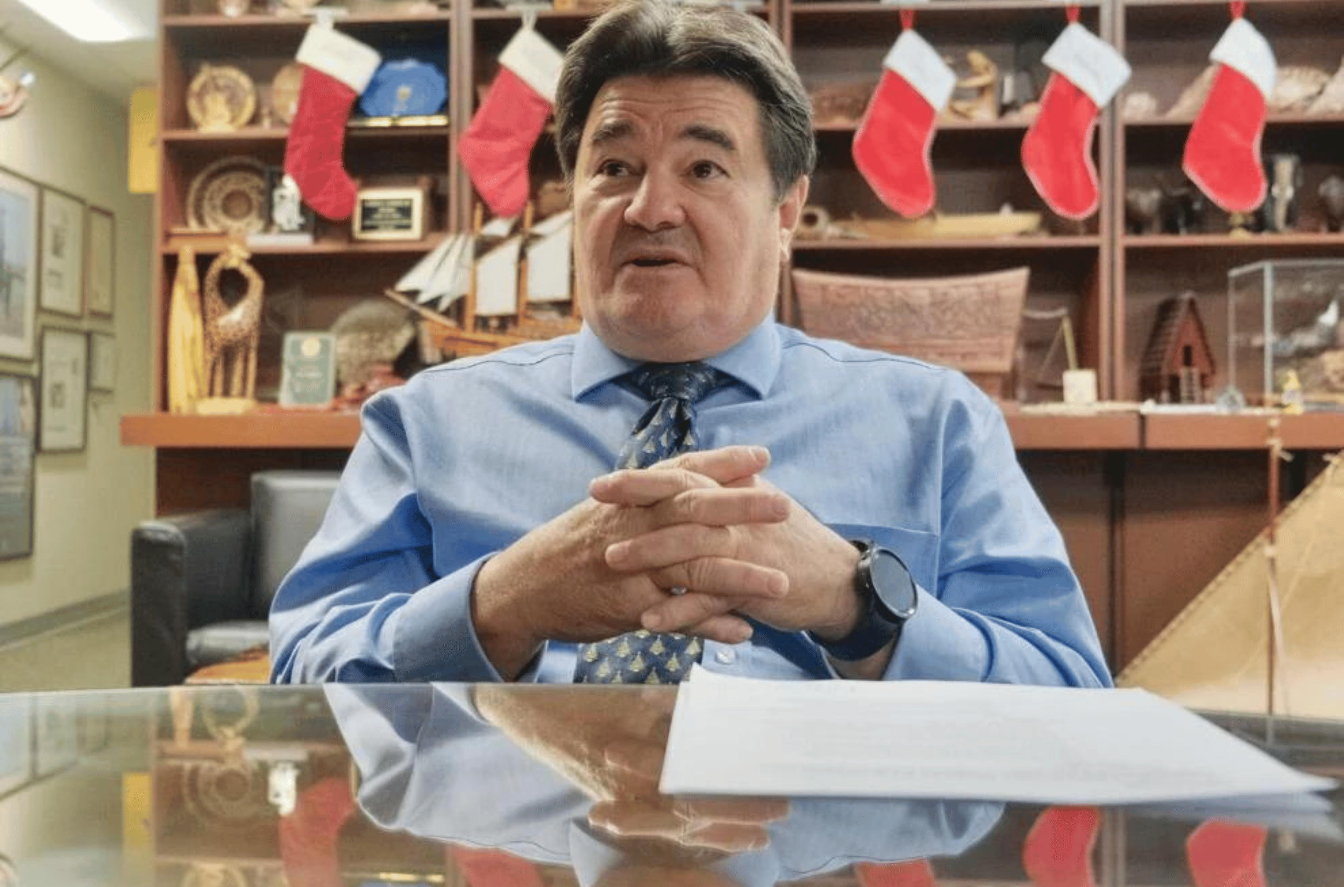 Chief Justice Robert J. Torres is interviewed at the Guam Judicial Center in Hagåtña on Wednesday, Dec. 27, 2023. 