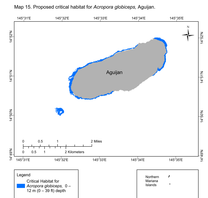 The areas in blue are NOAA's proposed sites of critical habitat designation.  