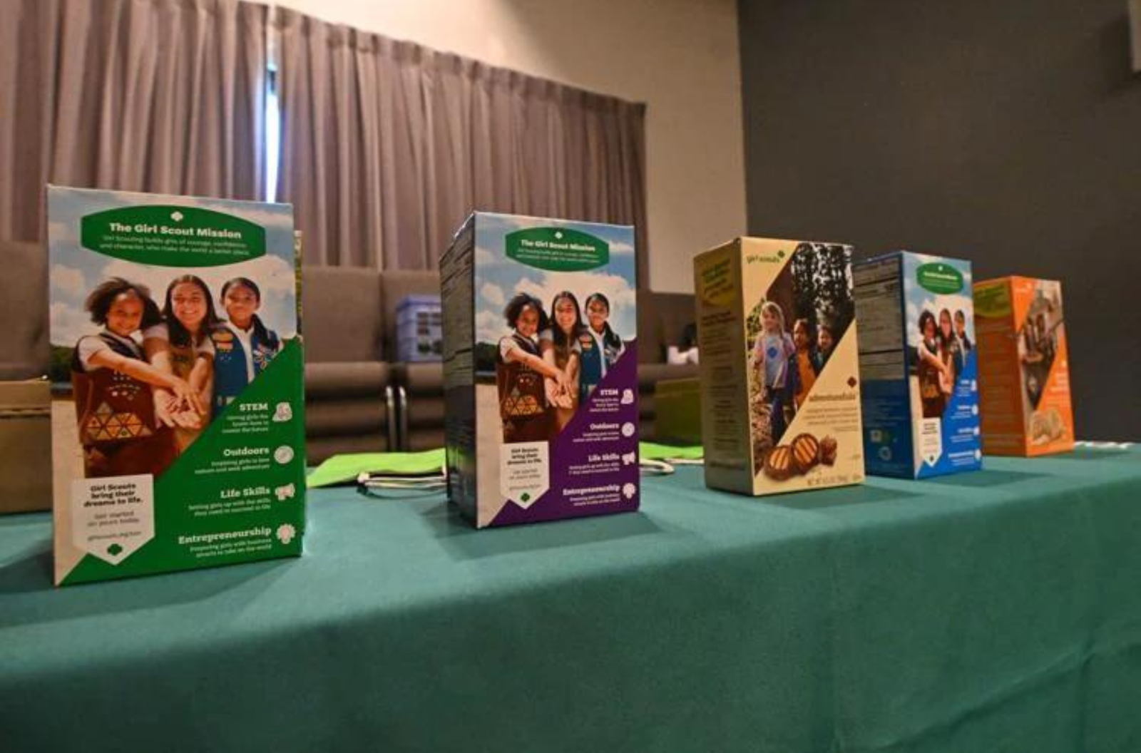 Samples of the cookies the Girl Scouts will be selling are seen Sunday, Nov. 12, 2023, at the Bayview Church in Mongmong-Toto-Maite. 