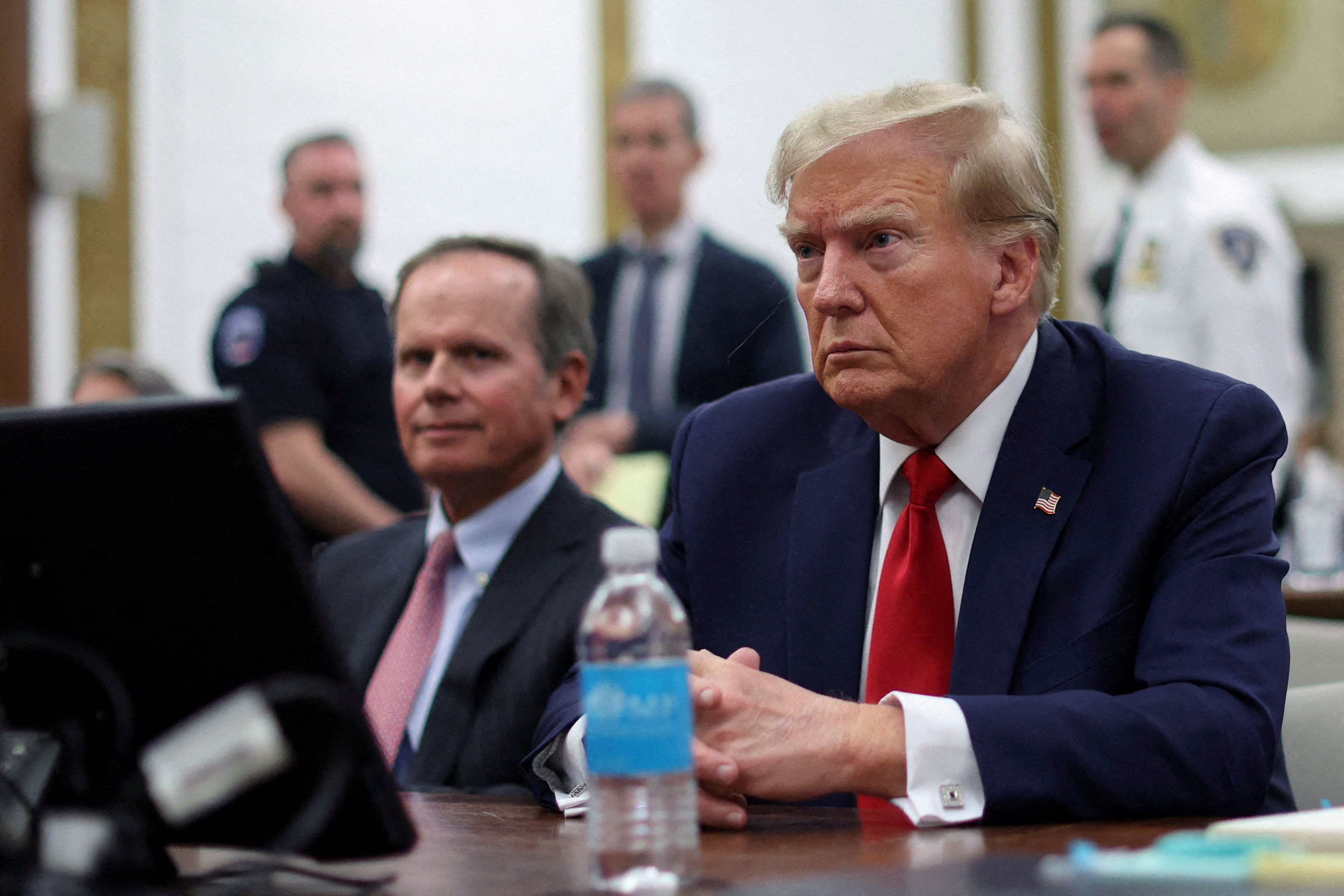 Former U.S. President Donald Trump attends the Trump Organization civil fraud trial, in New York State Supreme Court in the Manhattan borough of New York City, U.S., December 7, 2023. 