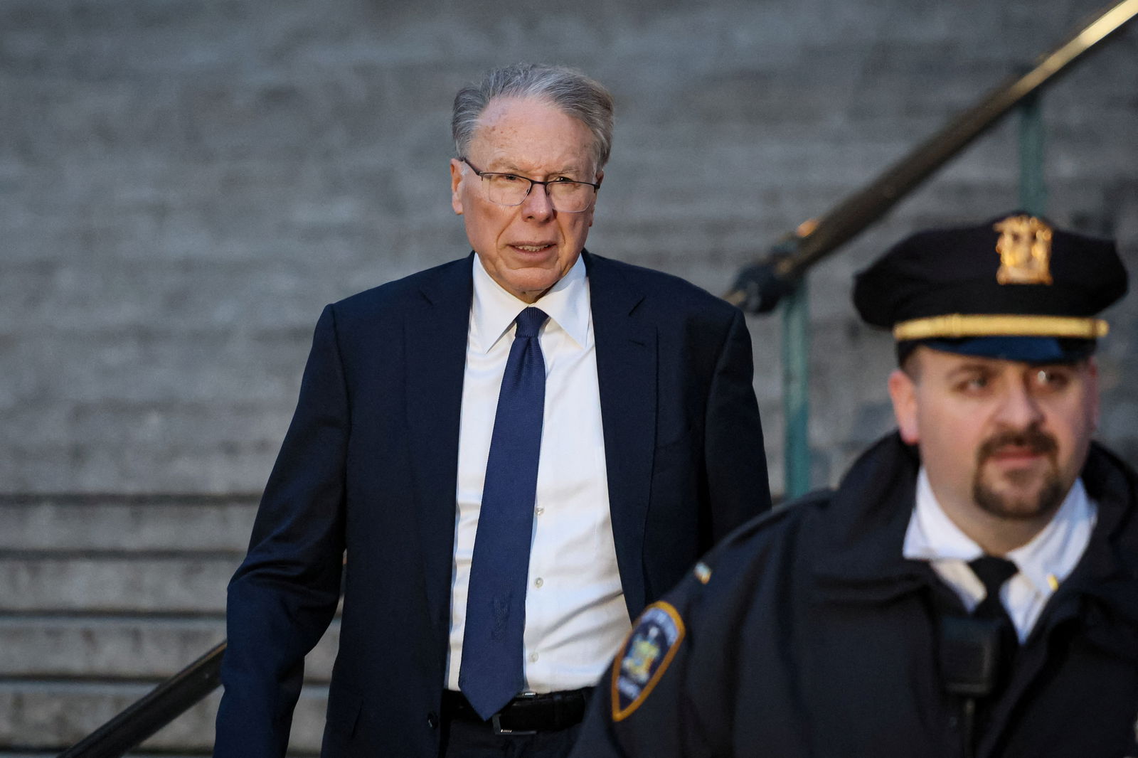 Wayne LaPierre, former CEO of the National Rifle Association (NRA), exits New York State Supreme Court Building in New York City, U.S., January 8, 2024. 