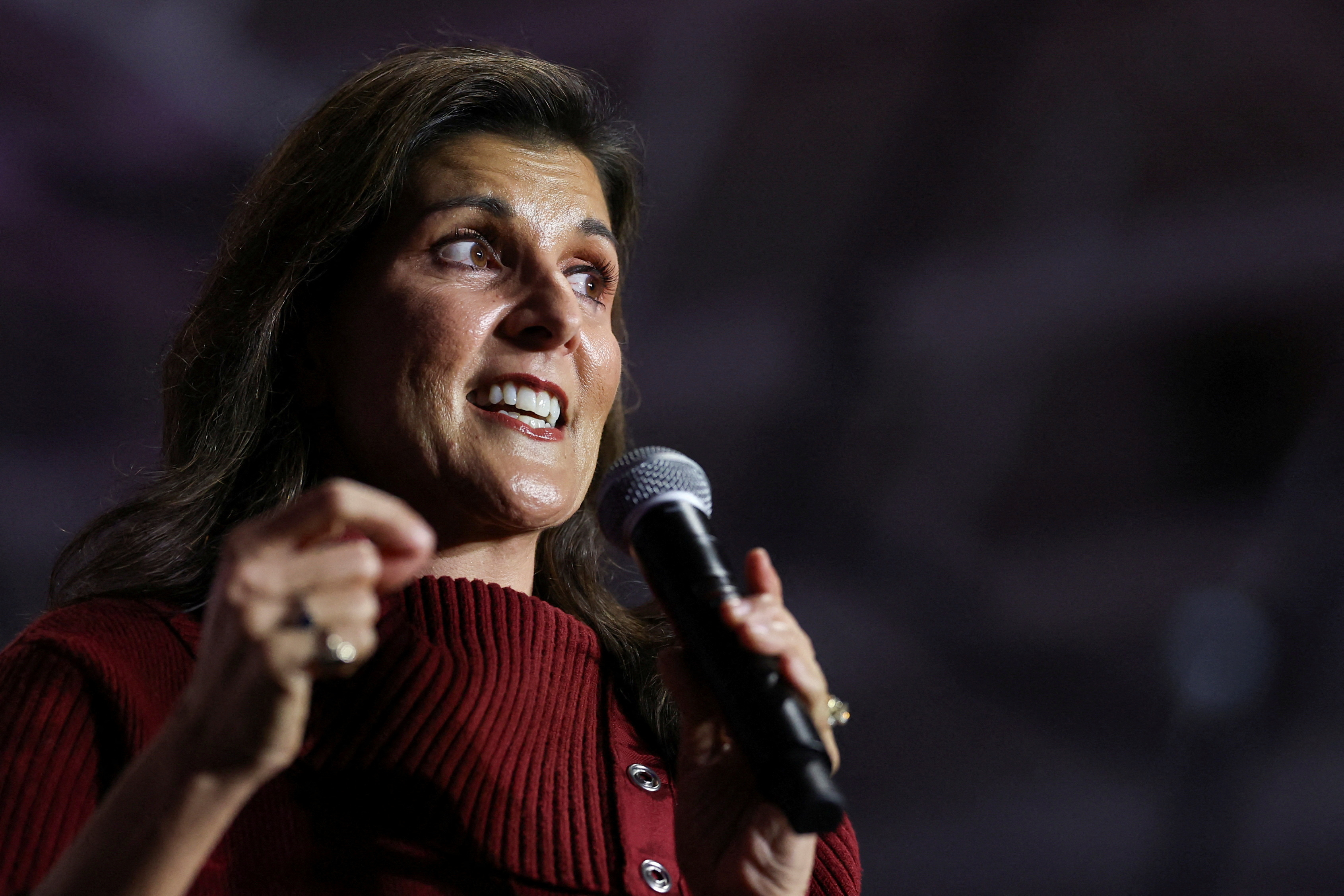 Republican presidential candidate and former U.S. Ambassador to the United Nations Nikki Haley speaks during a campaign visit ahead of the South Carolina Republican presidential primary election in Mauldin, South Carolina, U.S. January 27, 2024. 