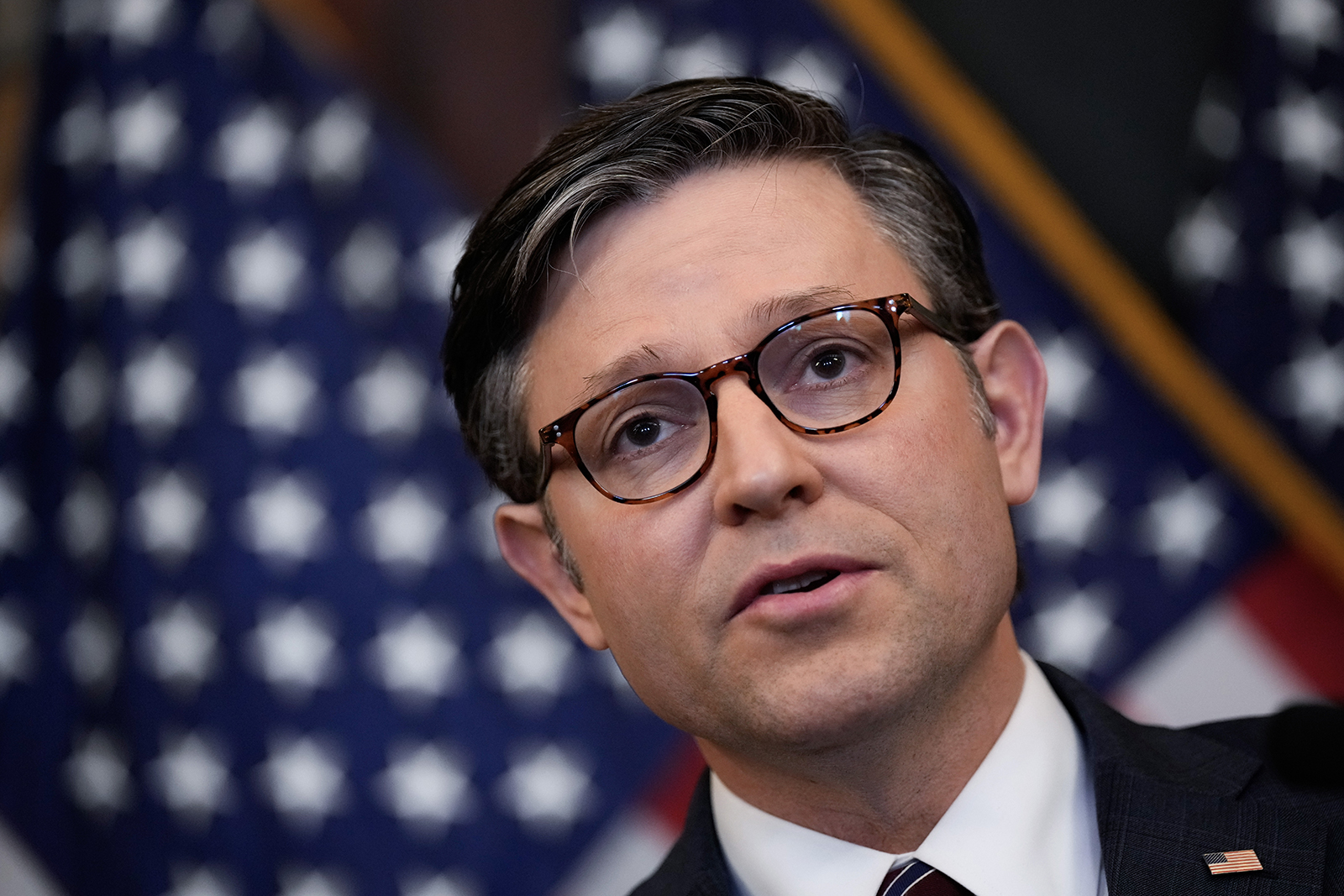 U.S. Speaker of the House Mike Johnson speaks during a news conference at the U.S. Capitol on Dec. 5, 2023, in Washington, D.C.
