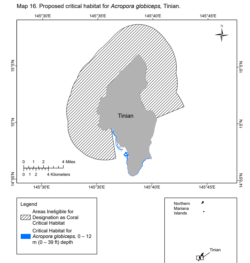 The areas in blue are NOAA's proposed sites of critical habitat designation.  