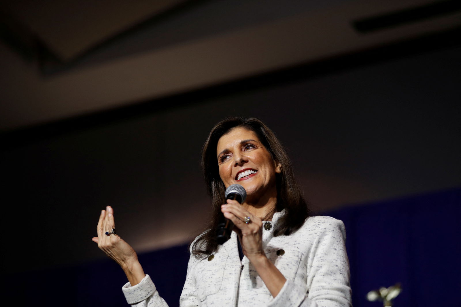Republican presidential candidate and former U.S. Ambassador to the United Nations Nikki Haley speaks during a campaign event before the South Carolina Republican presidential primary election in North Charleston, South Carolina, U.S., January 24, 2024. 