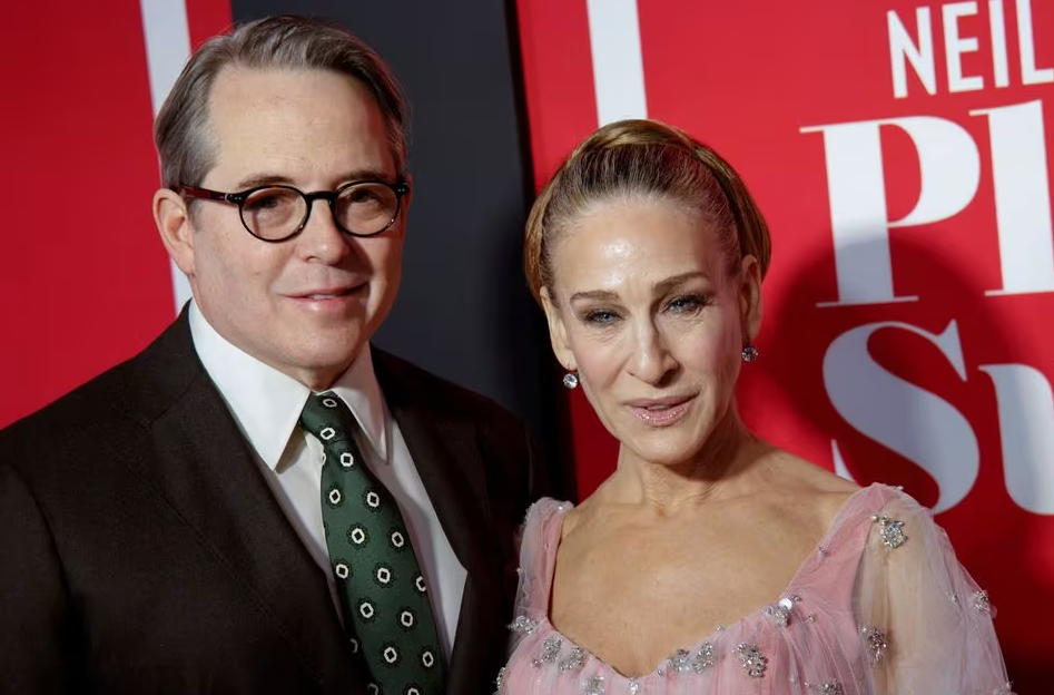 Sarah Jessica Parker and Matthew Broderick arrive to celebrate the opening of their new play, “Plaza Suite” in New York City, March 28, 2022.