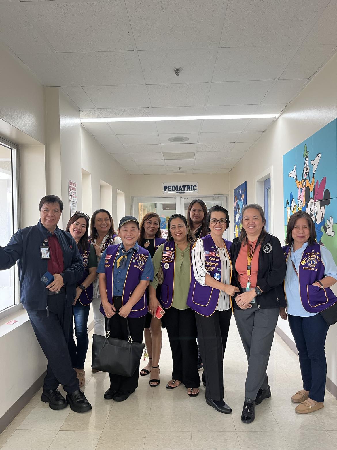The Saipan Fil-American Lions Club members with CHCC’s Ernie Molina and Grace Laxina.