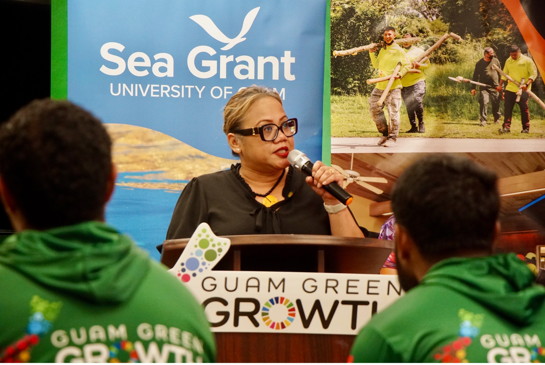 Senior Vice President and Provost Sharleen Santos-Bamba of the University of Guam welcomes the G3 Local2030 Islands Network Conservation Corps. The program launched its second cohort on Monday, February 19, at the UOG Residence Halls