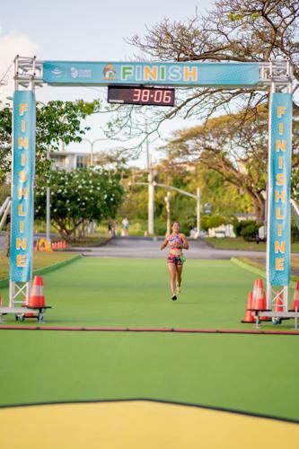 Manami Iijima-Martin wins the Female Division of the 13th Guam Ko’ko’ Road Race on Sunday, April 16, 2023, at Gov. Joseph Flores Beach Park in Tumon. 