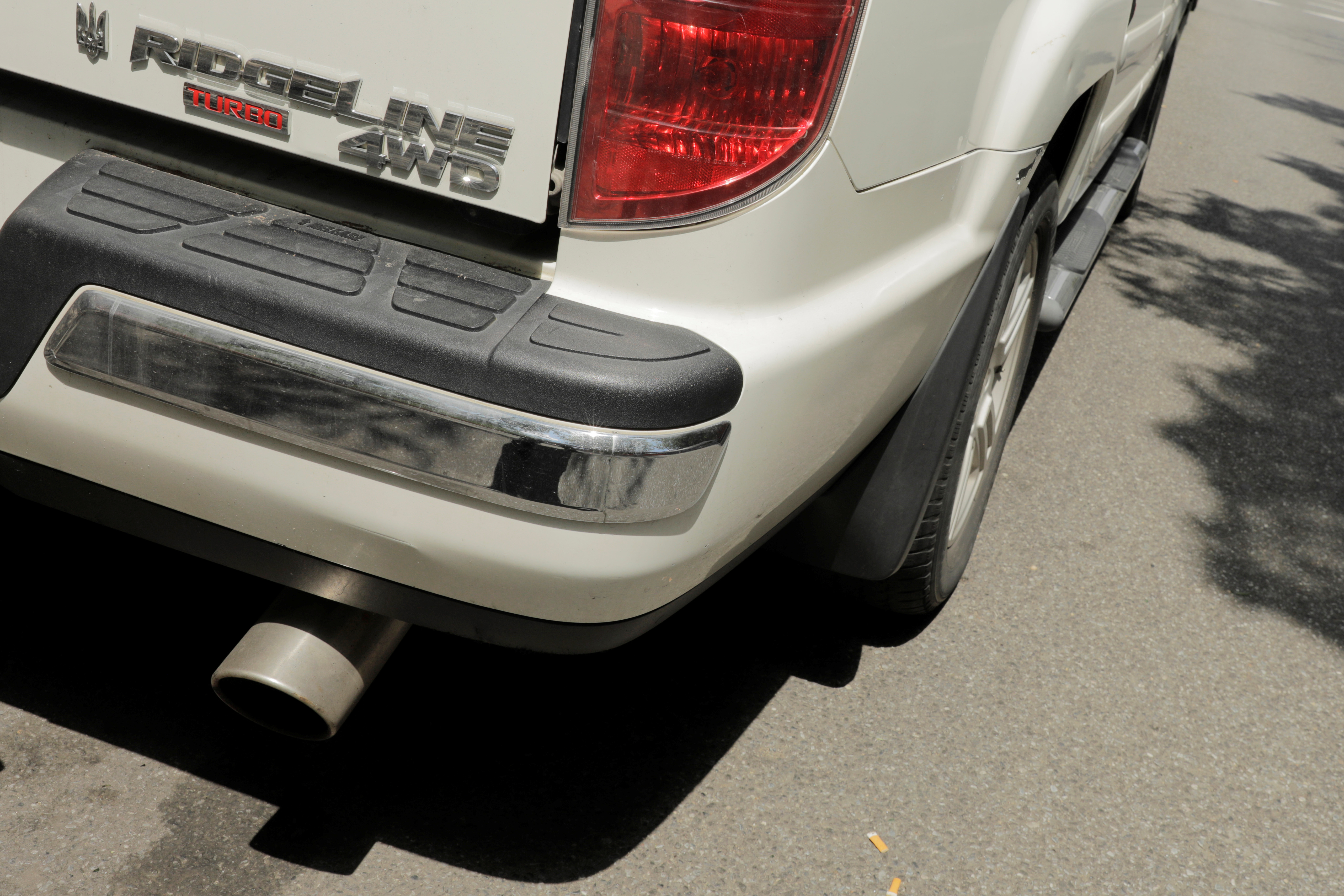 The exhaust of a car is pictured in New York, U.S., August 2, 2018. 