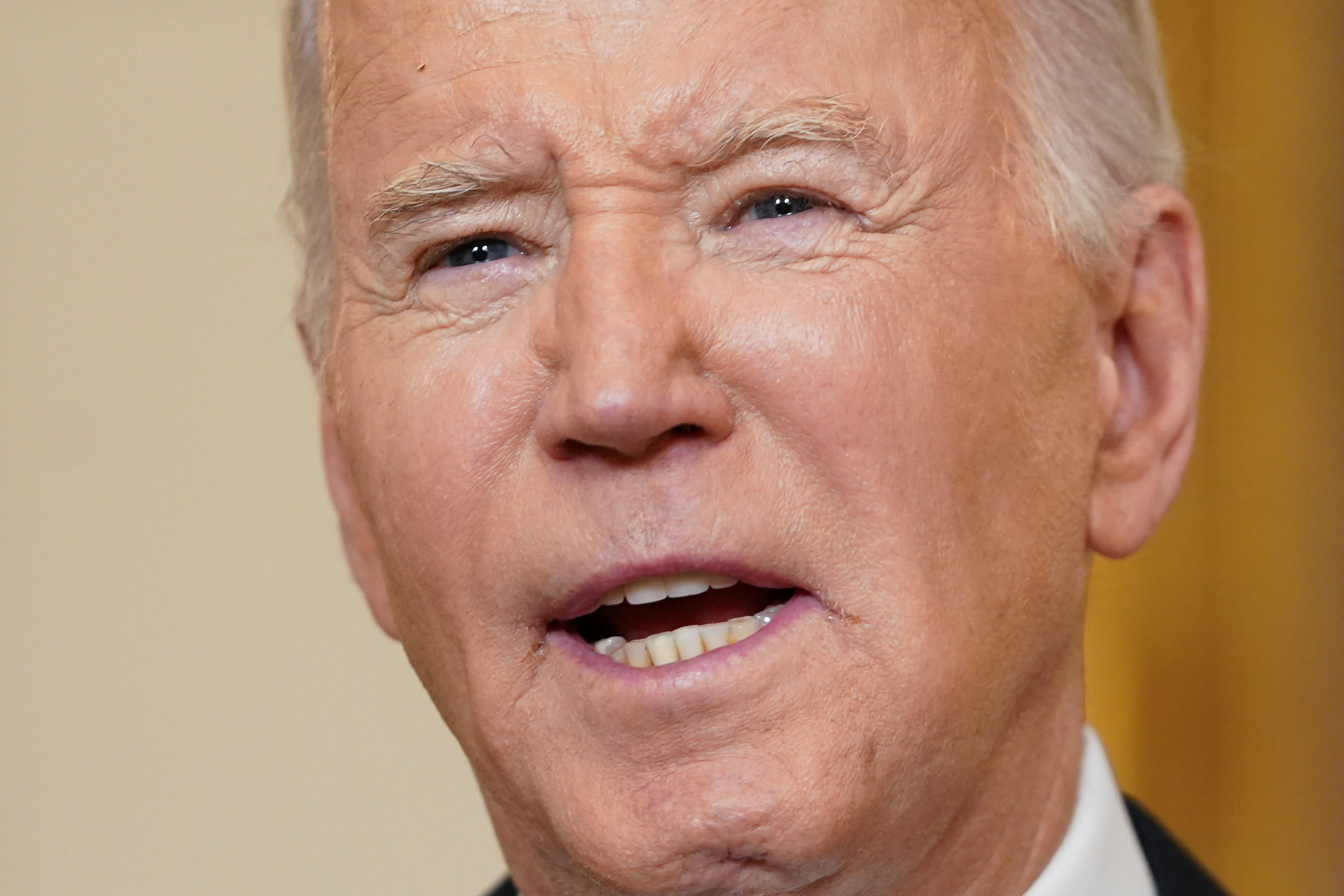 U.S. President Joe Biden speaks about the aid package for Ukraine, from the State Dining Room of the White House in Washington, D.C., U.S., February 13, 2024. 