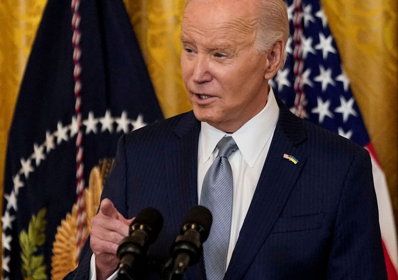 FILE PHOTO: U.S. President Joe Biden delivers remarks to U.S. governors attending the National Governors Association winter meeting, in the East Room of the White House in Washington, U.S., February 23, 2024. 