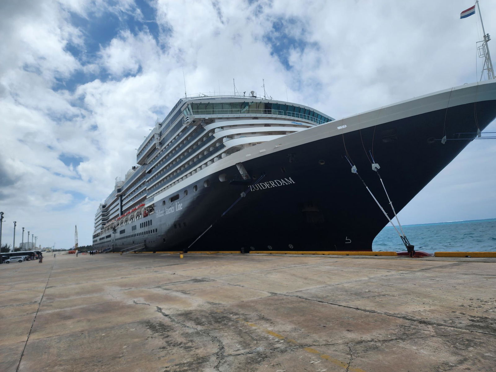 MS Zuiderdam makes a port call on Saipan, Monday.                                 