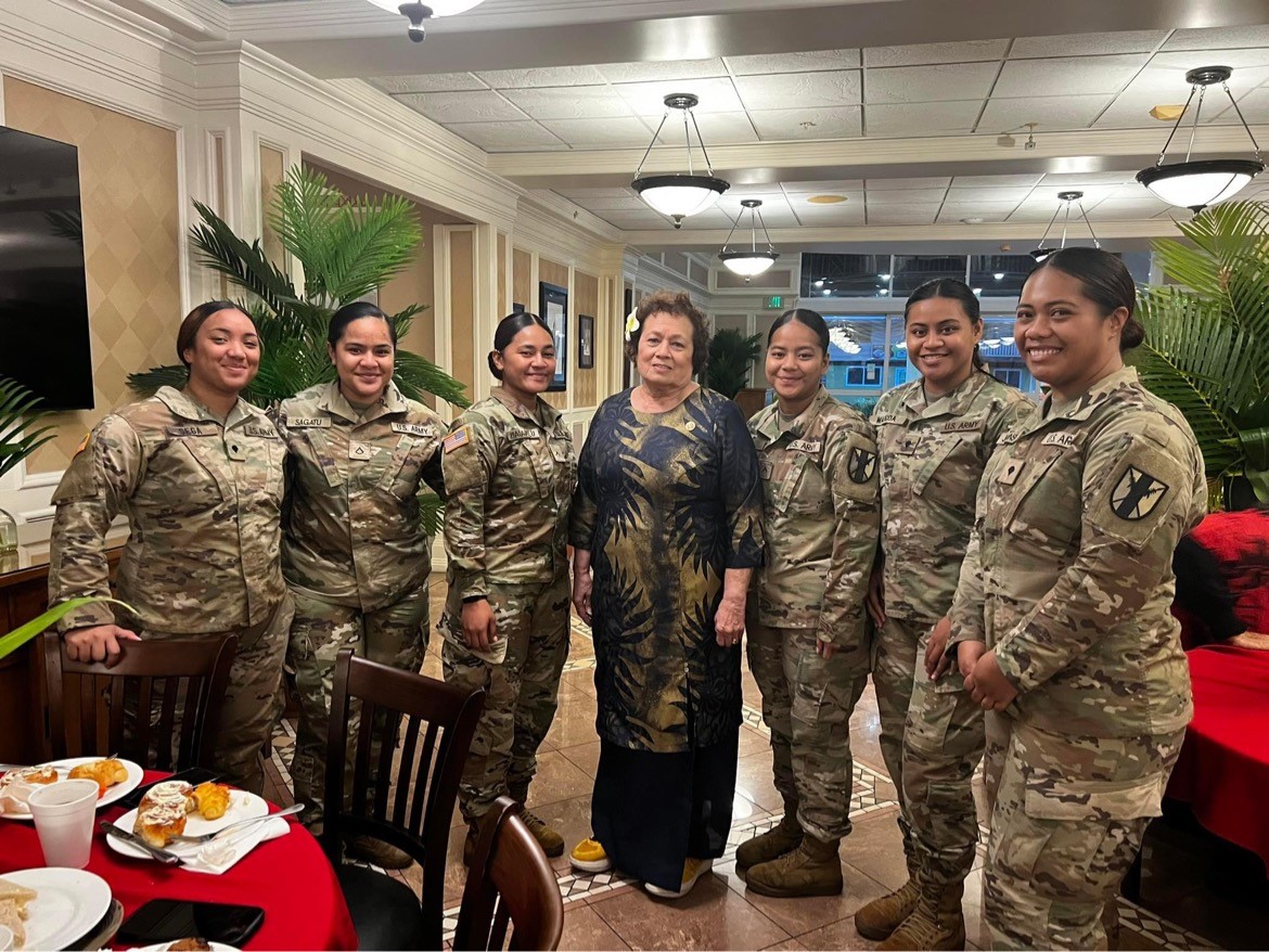 Amata with women service members making us proud in the U.S. Army.
