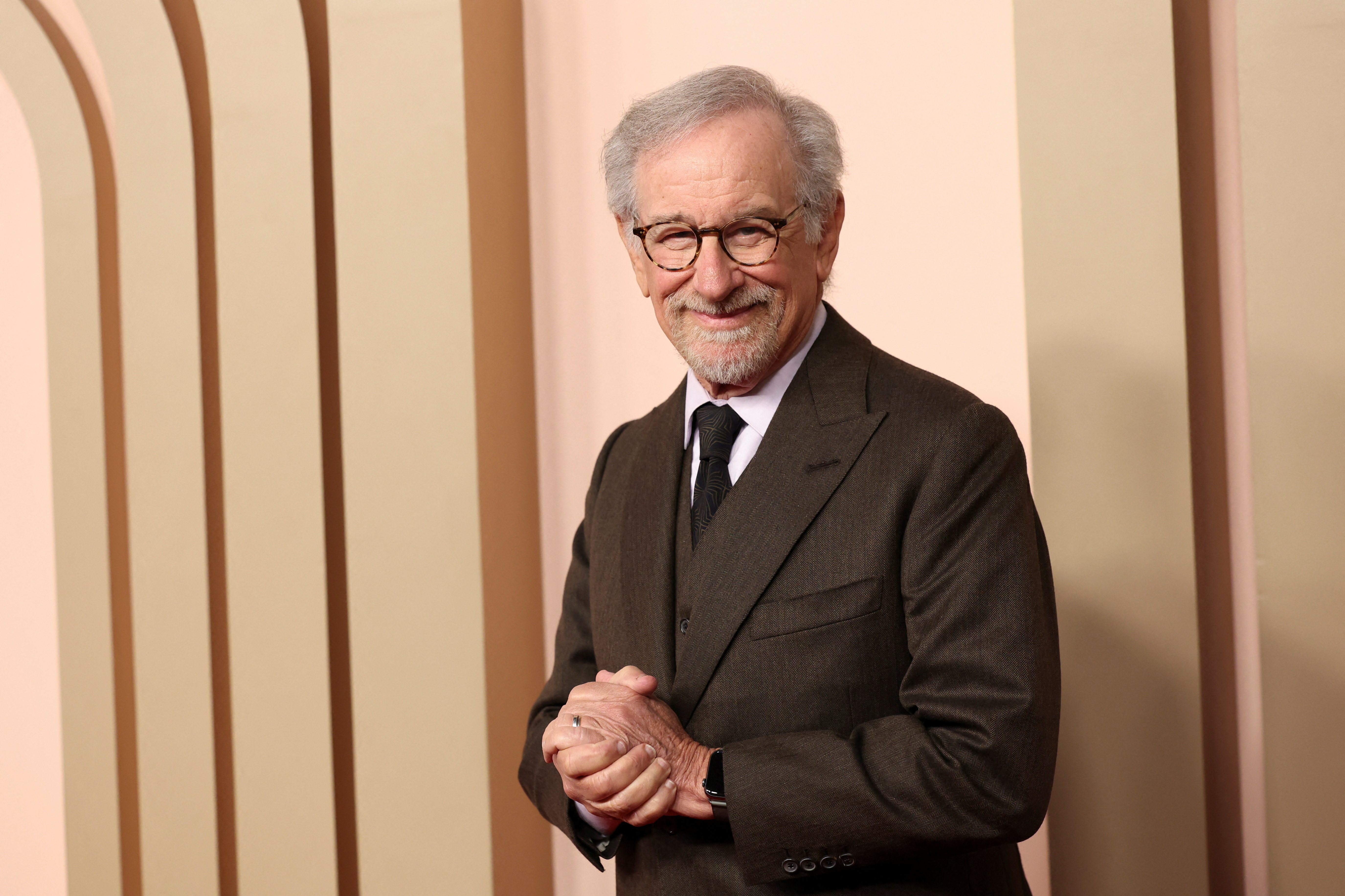 Steven Spielberg, Producer of "Maestro", nominated for Best Picture, attends the Nominees Luncheon for the 96th Oscars in Beverly Hills, California, U.S. February 12, 2024. 