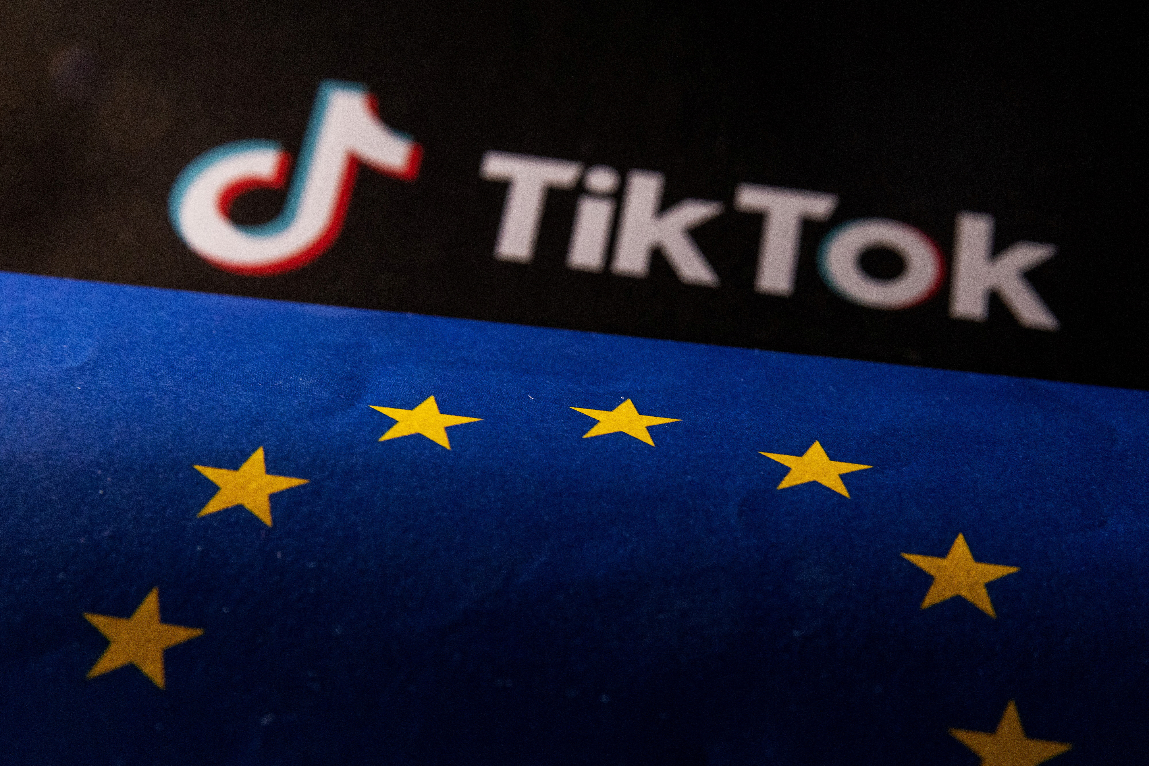 FILE PHOTO: EU flag and TikTok logo are seen in this illustration taken, June 2, 2023. 