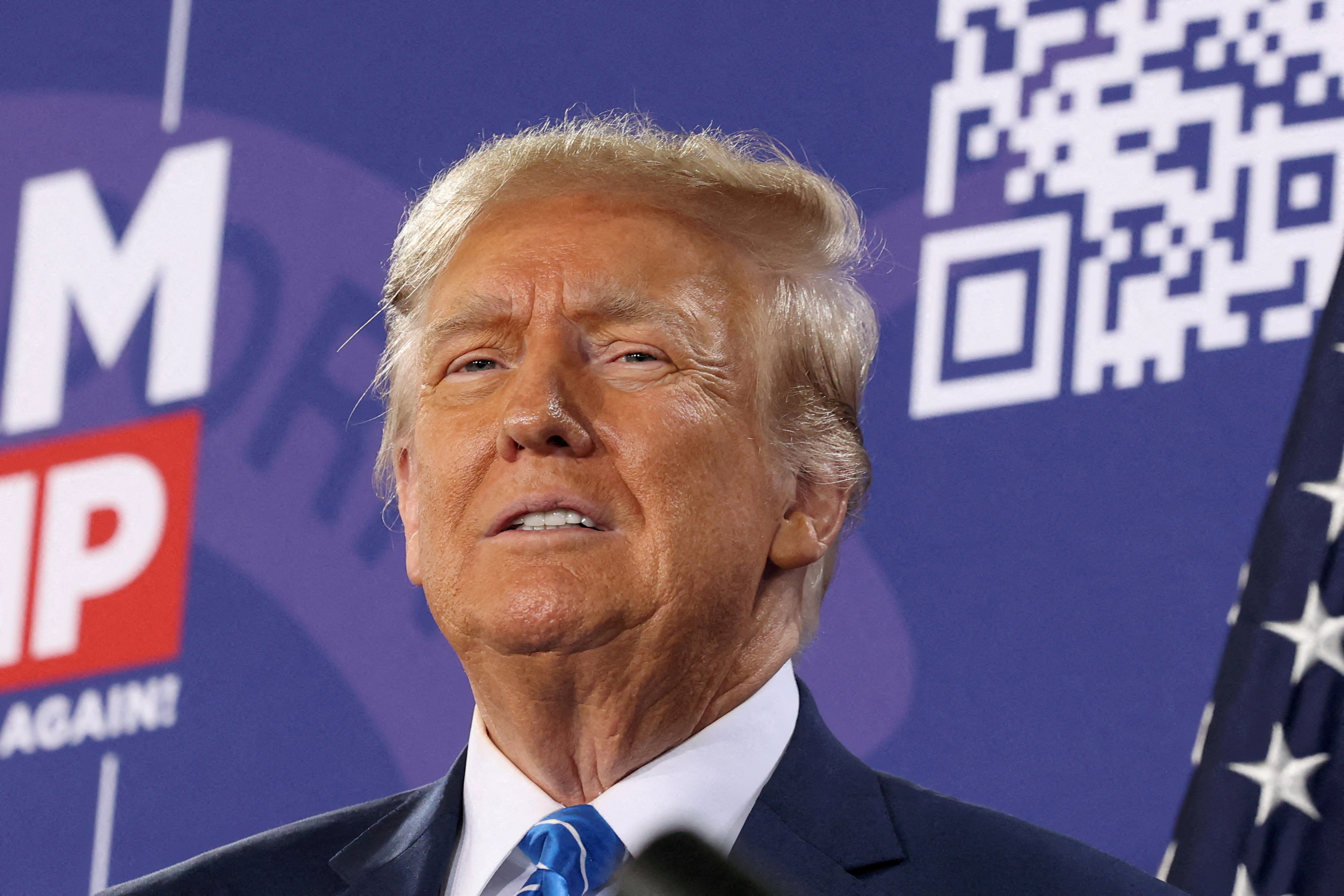Republican presidential candidate and former U.S. President Donald Trump holds a campaign rally ahead of the Republican caucus in Las Vegas, Nevada, U.S., January 27, 2024. 
