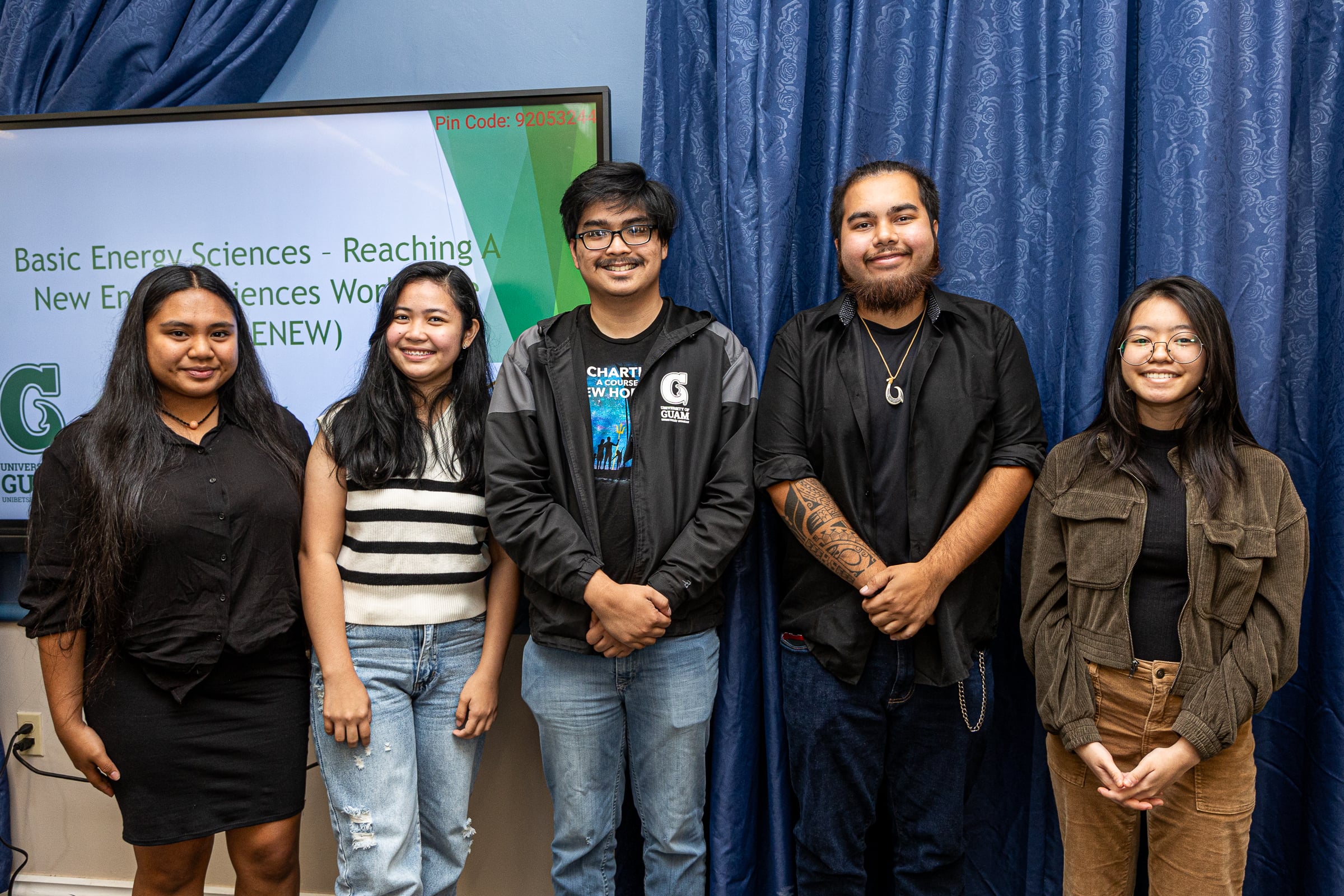 University of Guam students, from left, Hallie Hainrik, Irish Fontanilla, Tristan Pajela, Brandon Respicio and Cassandra Paule are heading to a 10-week summer internship at Pacific Northwest National Laboratory. UOG announced on Friday, Feb. 9, they have been selected for the internship.