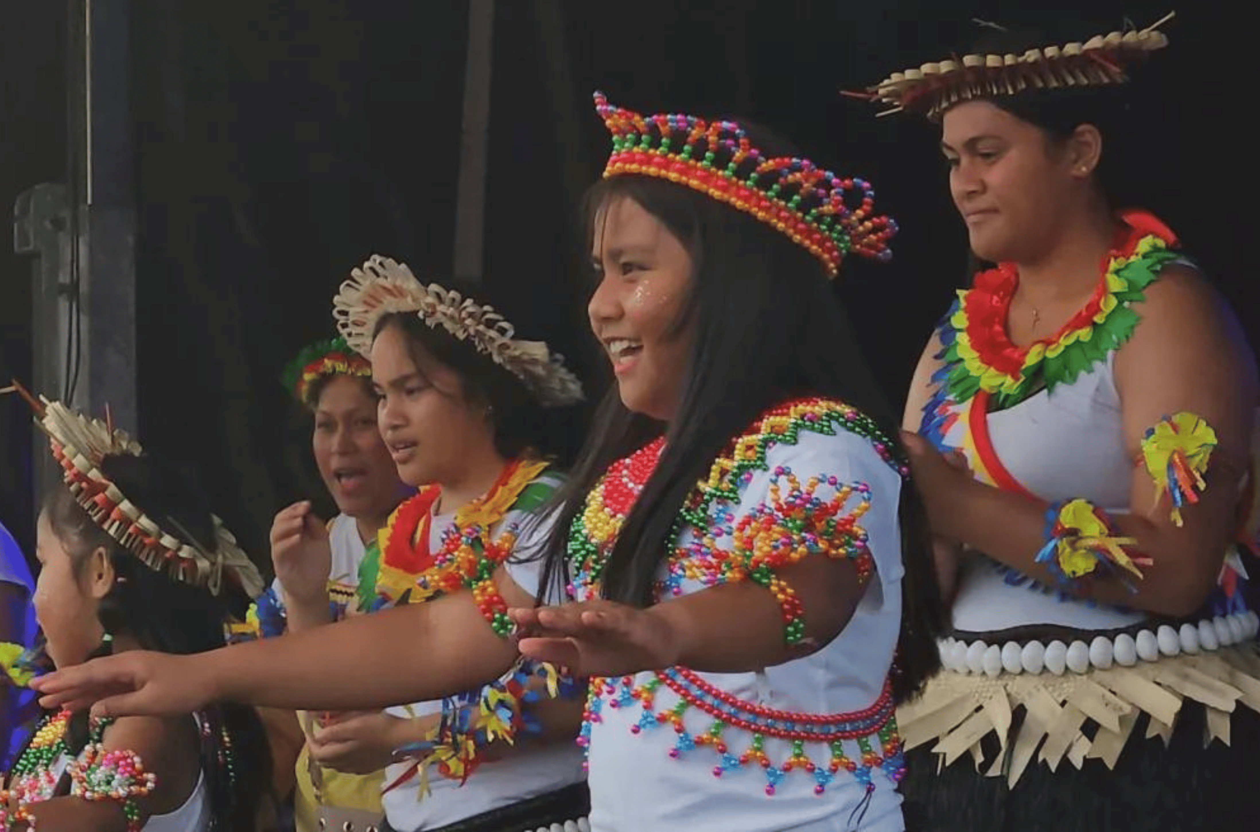 Kiribati youth performing at the Wellington Pasifika Festival 2024. 