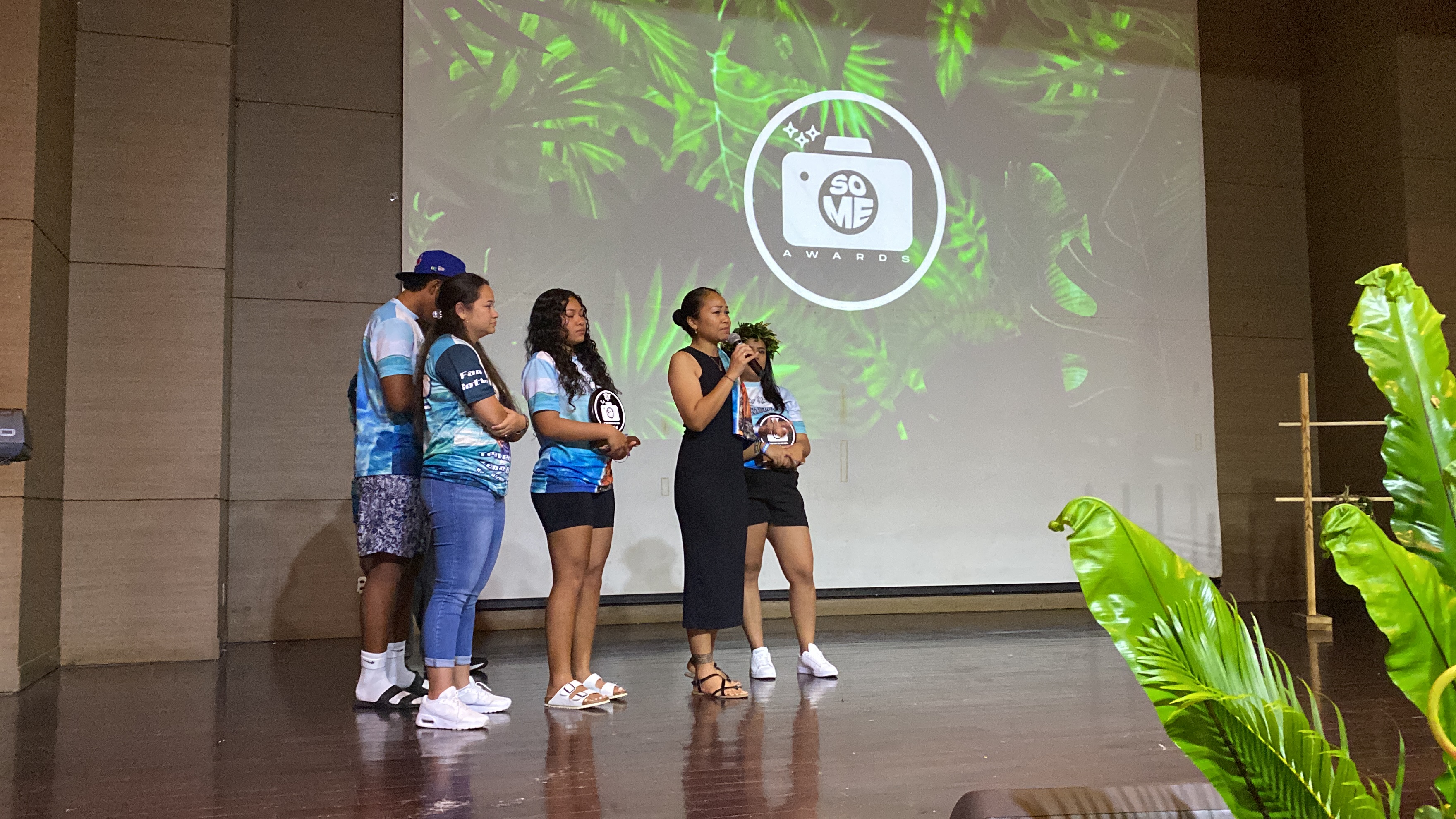 The family of Trayven Quitugua was on hand at the event during a special presentation to honor the late fisherman. His mother, Kiki Igitol Benjamin speaks to the crowd about her son.