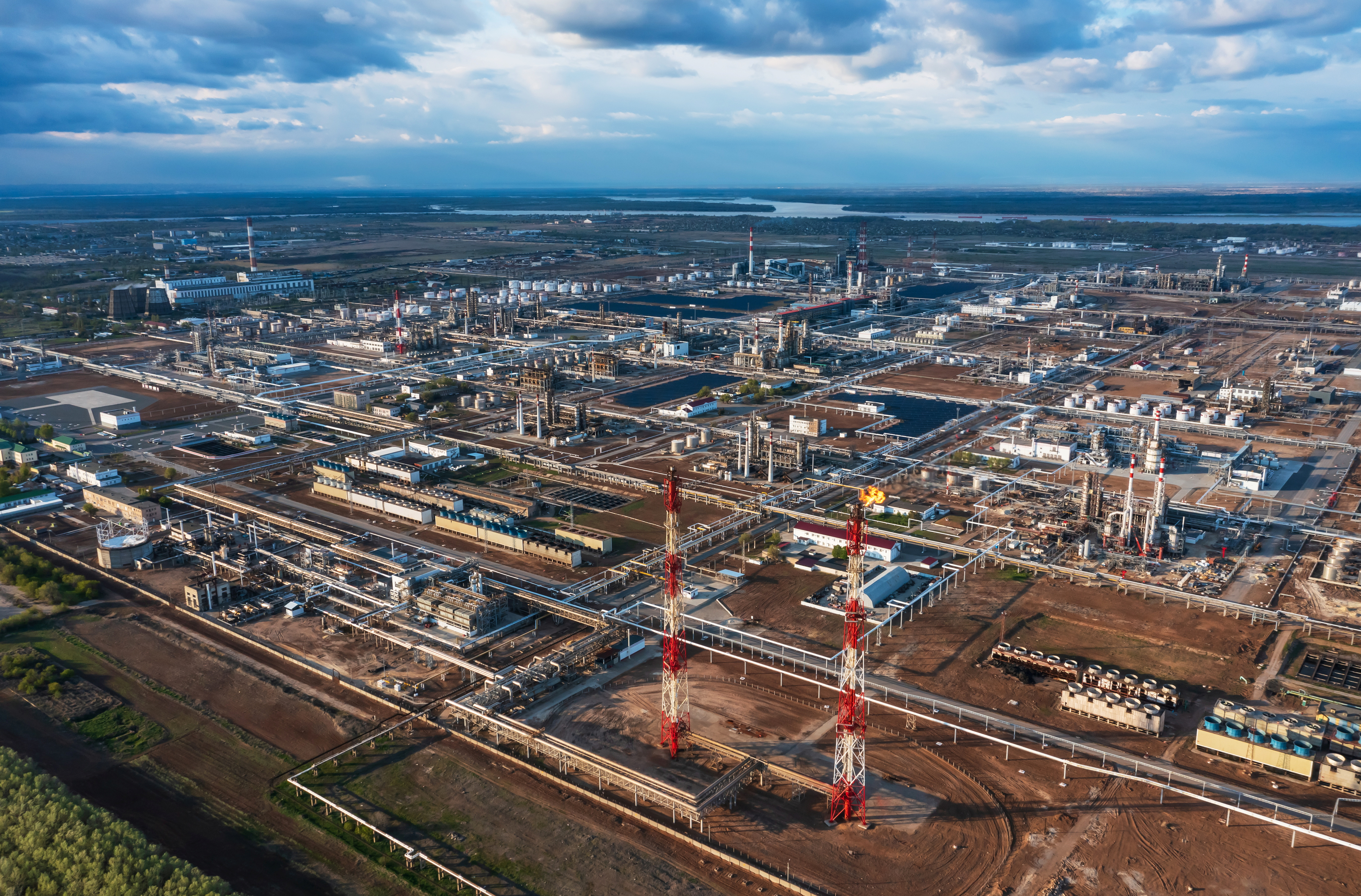 A general view shows the oil refinery of the Lukoil company in Volgograd, Russia April 22, 2022. Picture taken April 22, 2022.
