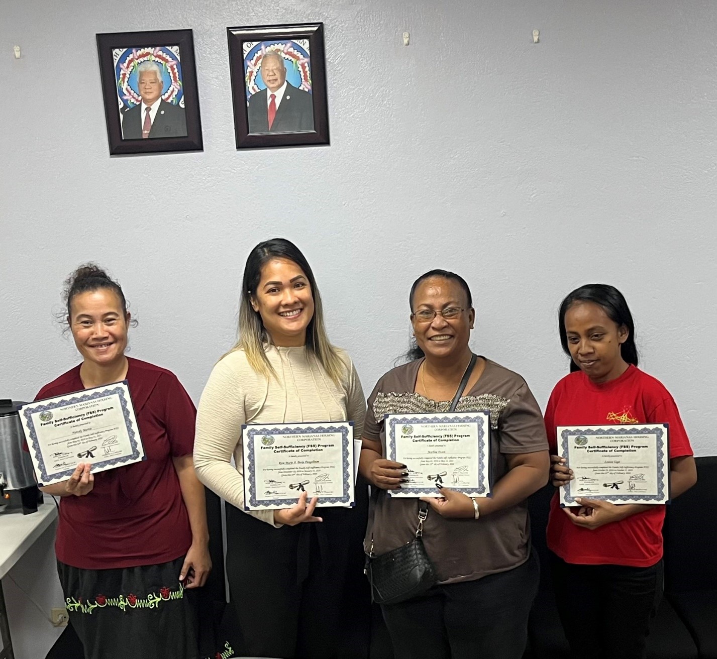 FSS graduates  Louisa L. Taga, Narcely Martin, Marline Anson, and  Rose Marie A. Borja.