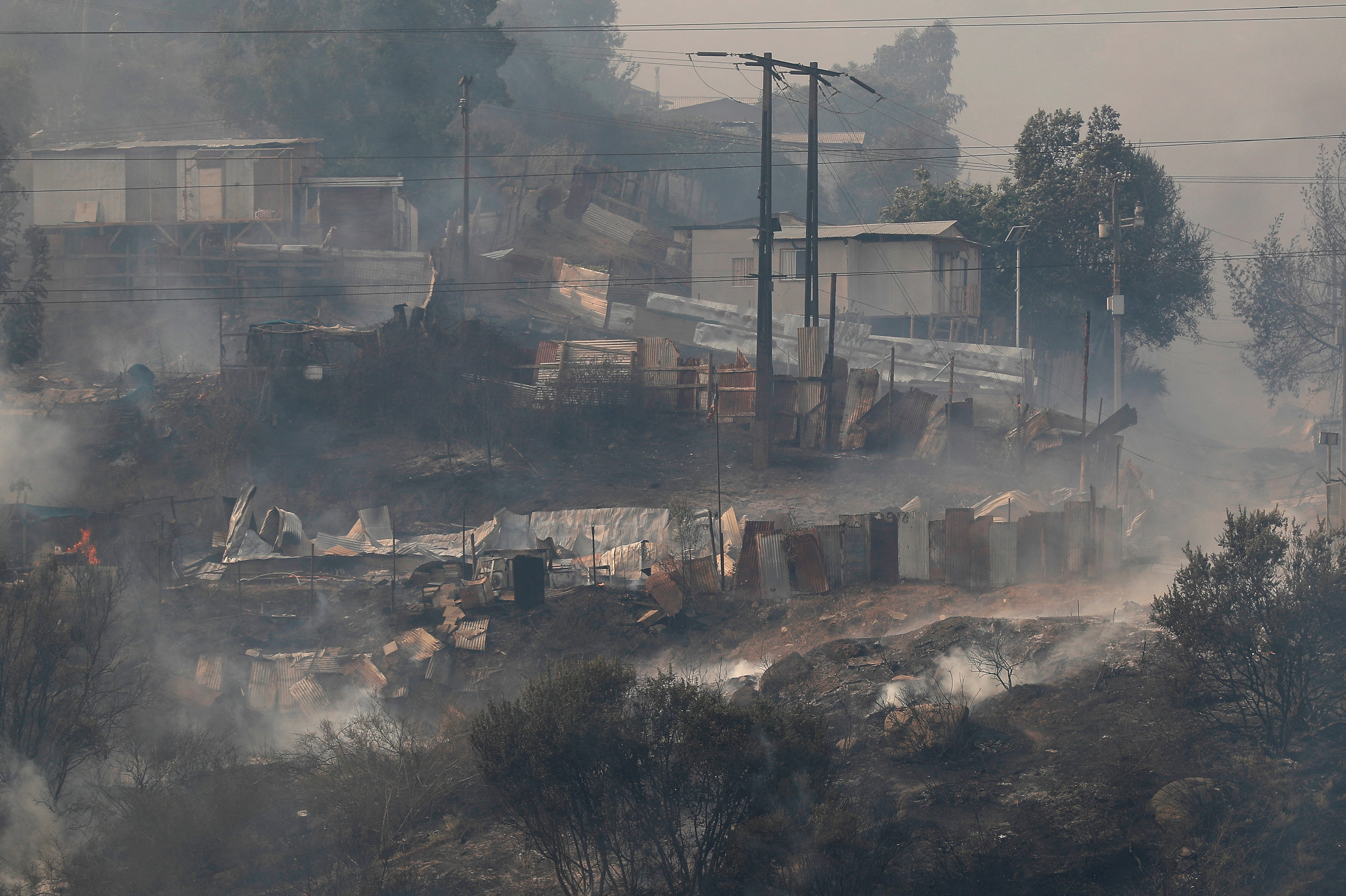 Smoke rises amid the spread of wildfires in Vina del Mar, Chile February 3, 2024. 