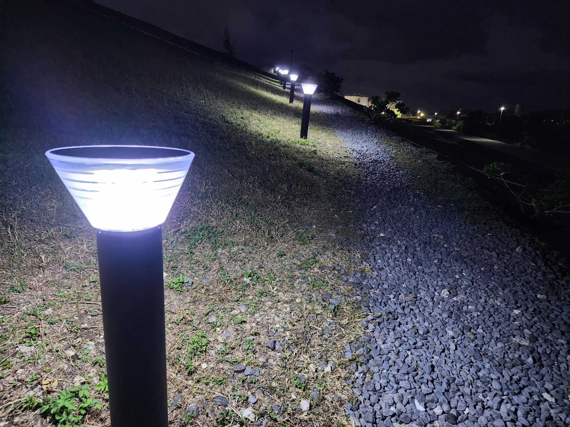 Bollard solar lights are already installed at the walkway of Gov. Eloy S. Inos Peace Park.