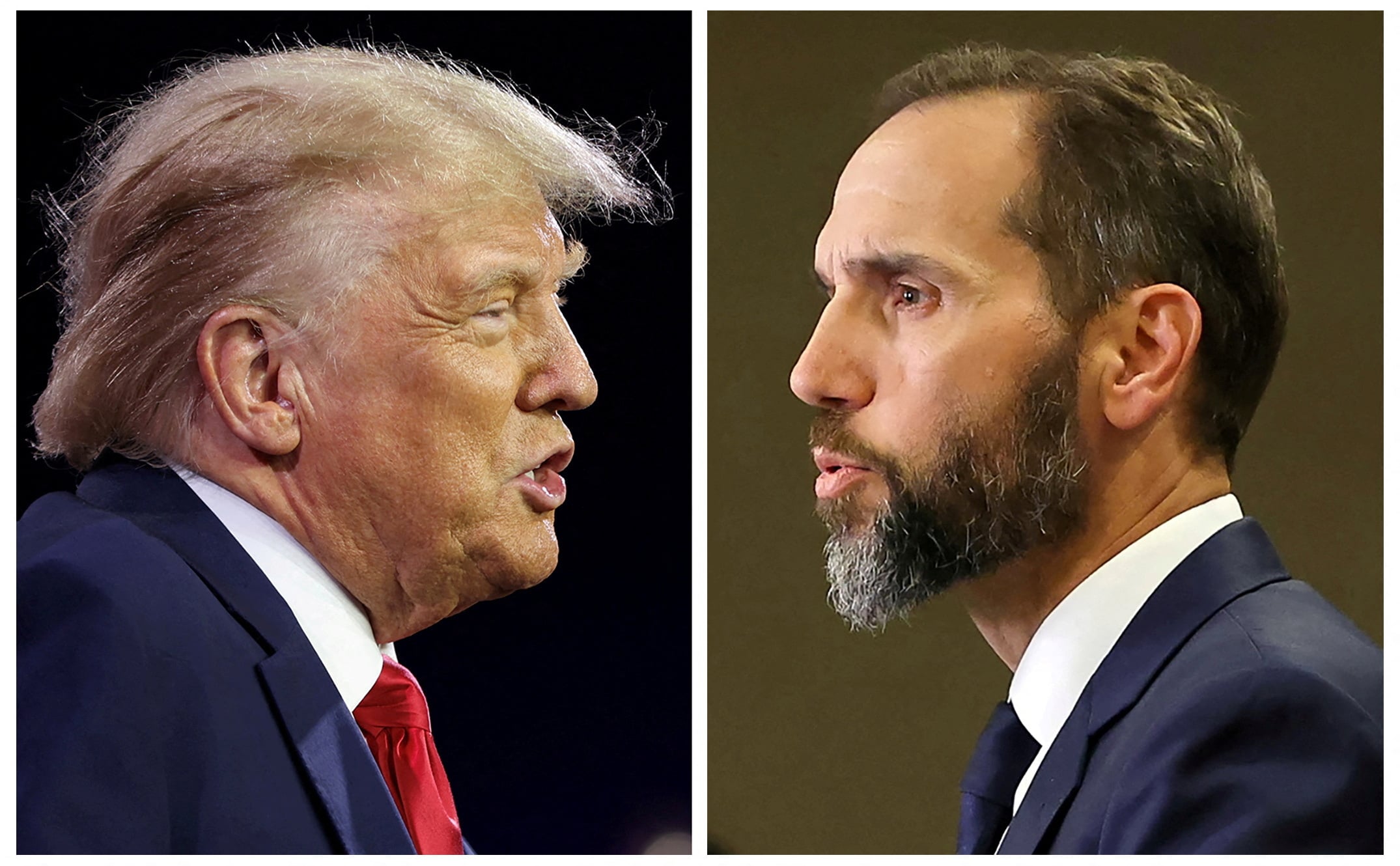 Former U.S. President Donald Trump and Special Counsel Jack Smith are seen in a combination of file photos in Washington, U.S., in 2023. 