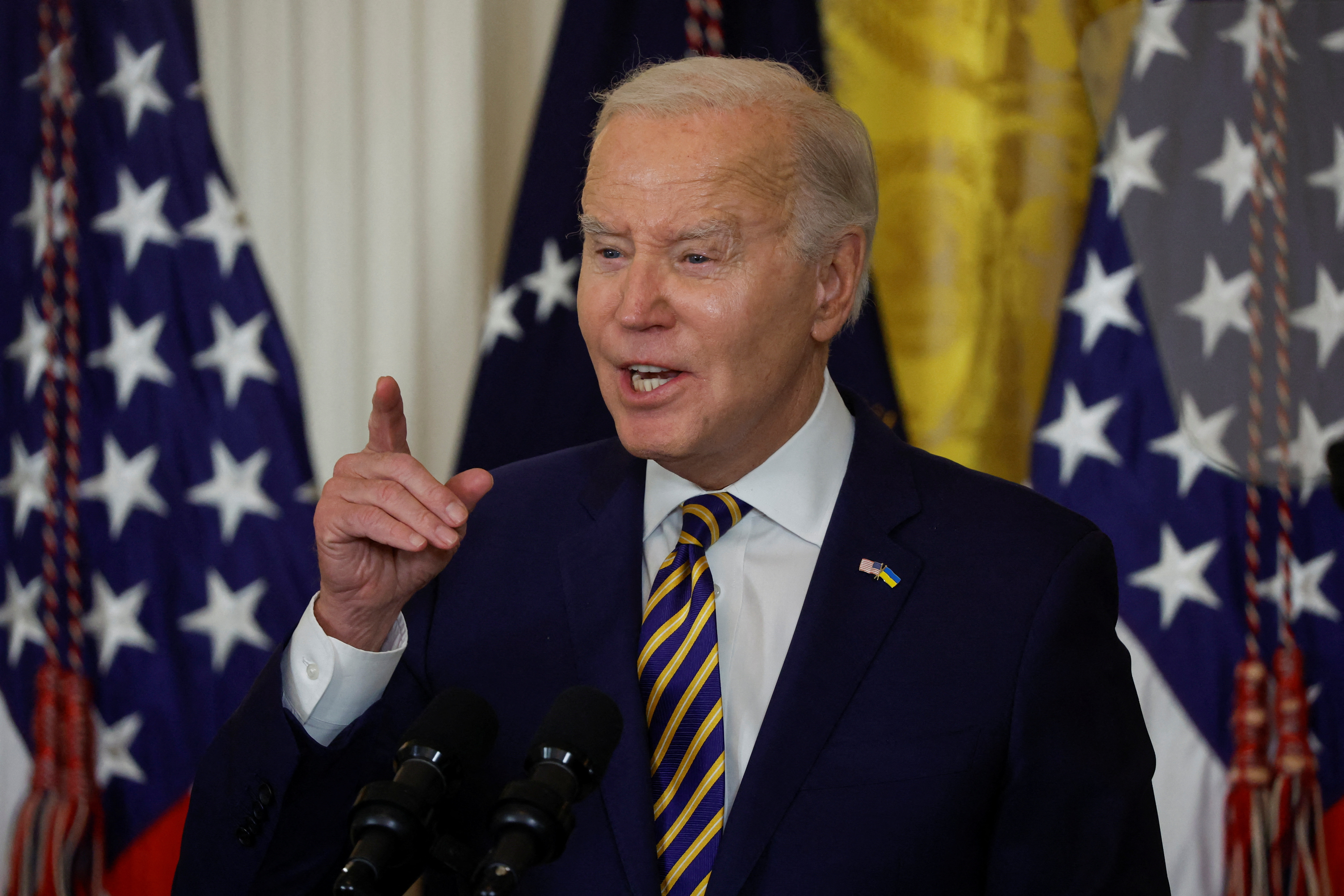 U.S. President Joe Biden delivers remarks during an event at the White House in recognition of Black History Month, in Washington, U.S., February 6, 2024. 