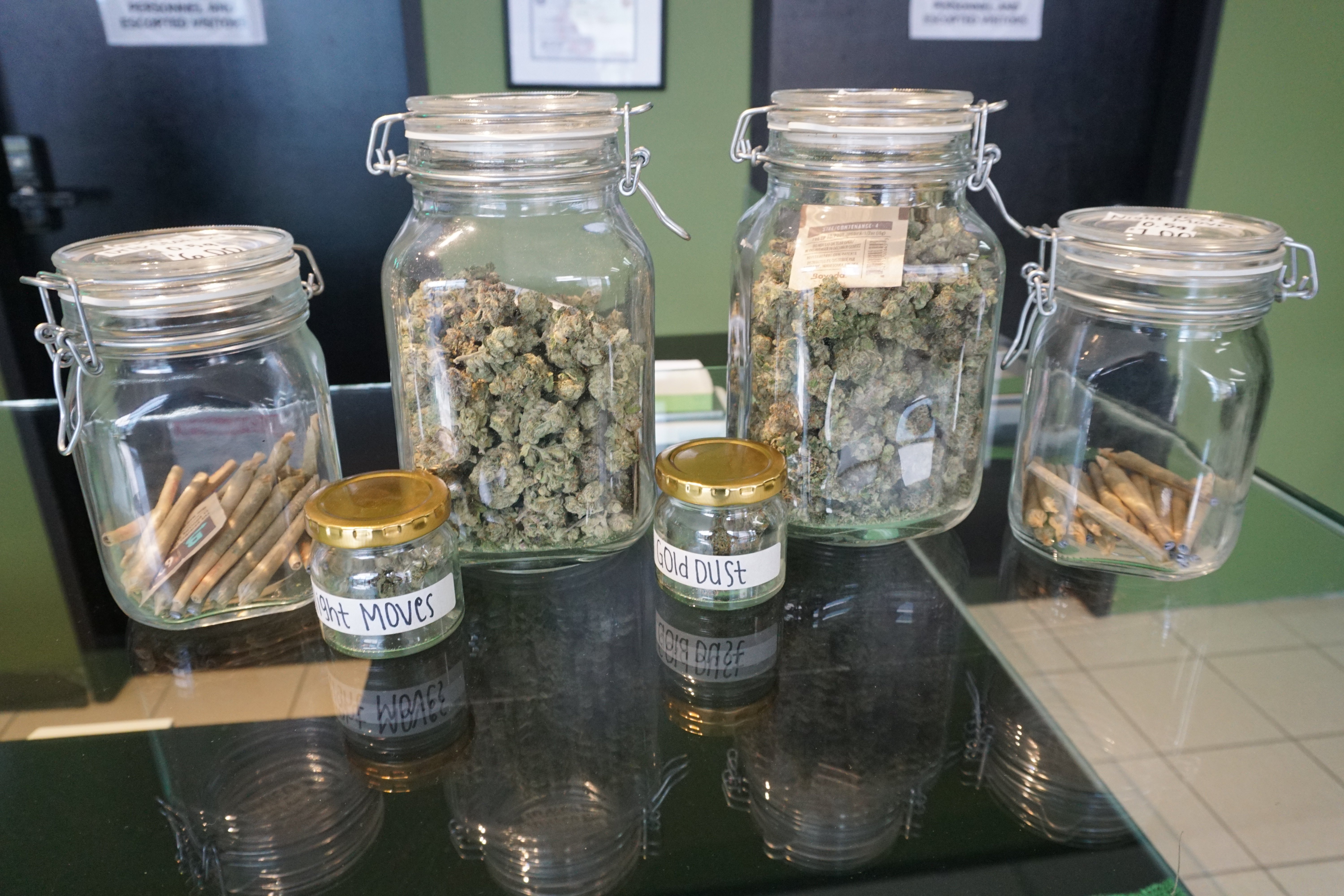 The top sellers at Highgrade Dispensary include Goldust and Night Moves.