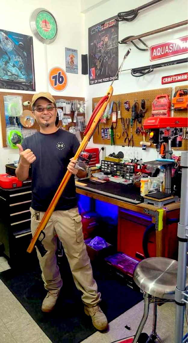 Morito Asai, owner of Aquasmith Dive Shop in Garapan, says a dive computer is an important part of freediving equipment.